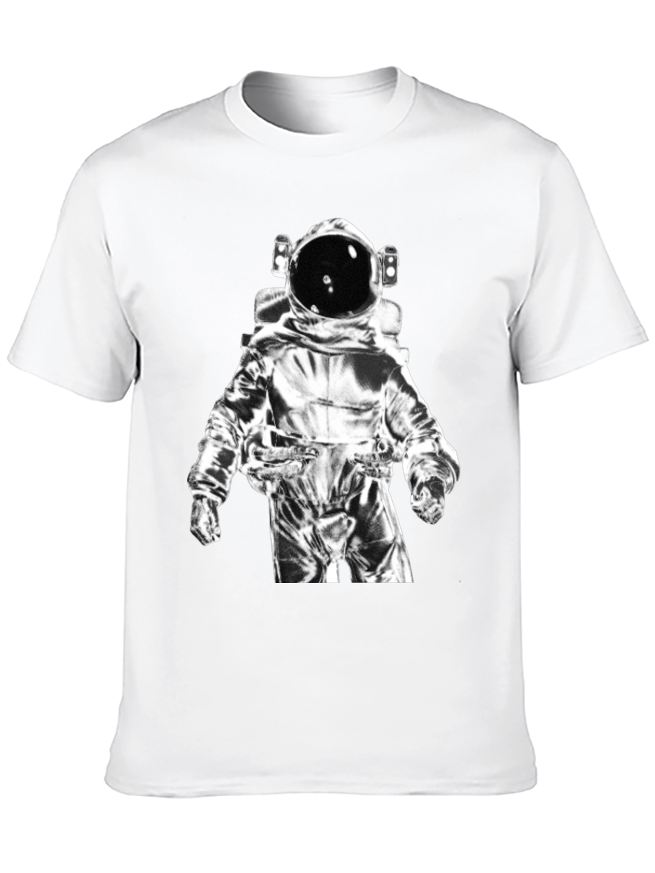 Astronaut Graphic Tee - Black Cotton Casual Shirt
