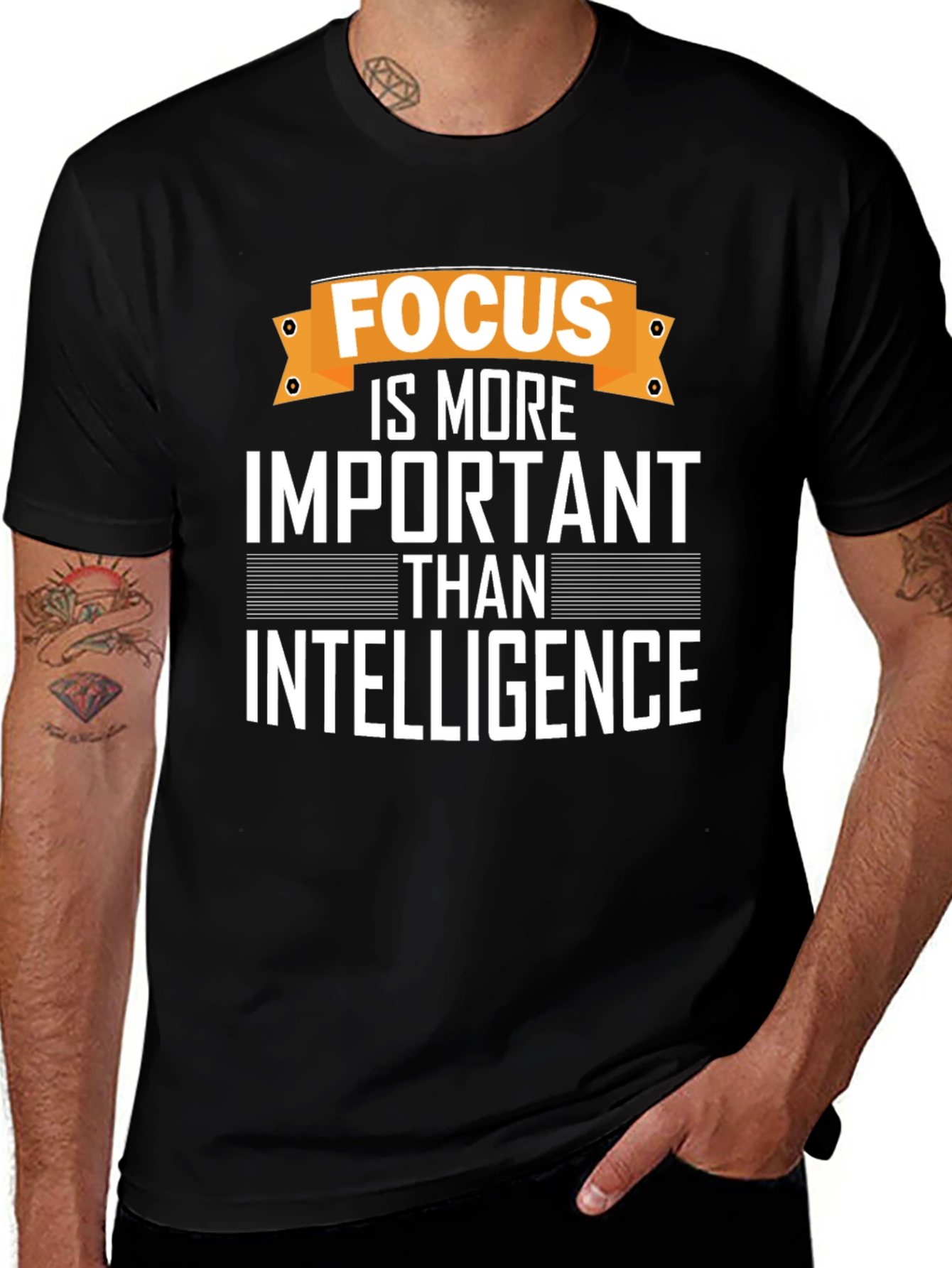 Focus Over Intelligence Graphic Tee - Motivational T-Shirt