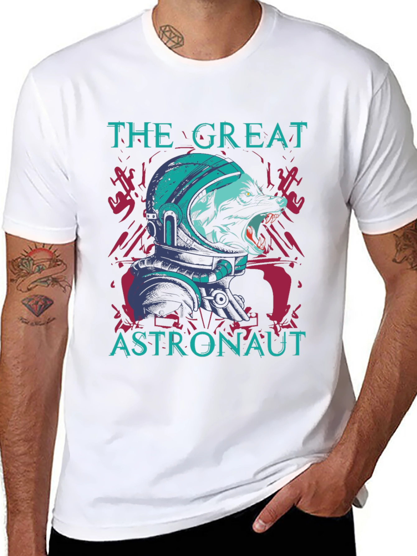 The Great Astronaut Wolf Graphic Tee