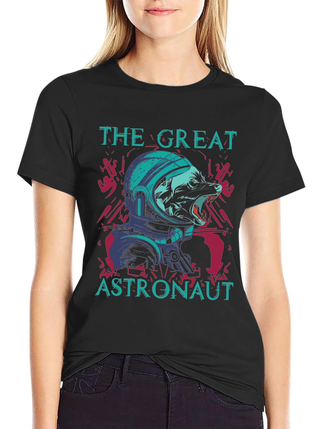 The Great Astronaut Wolf Graphic Tee
