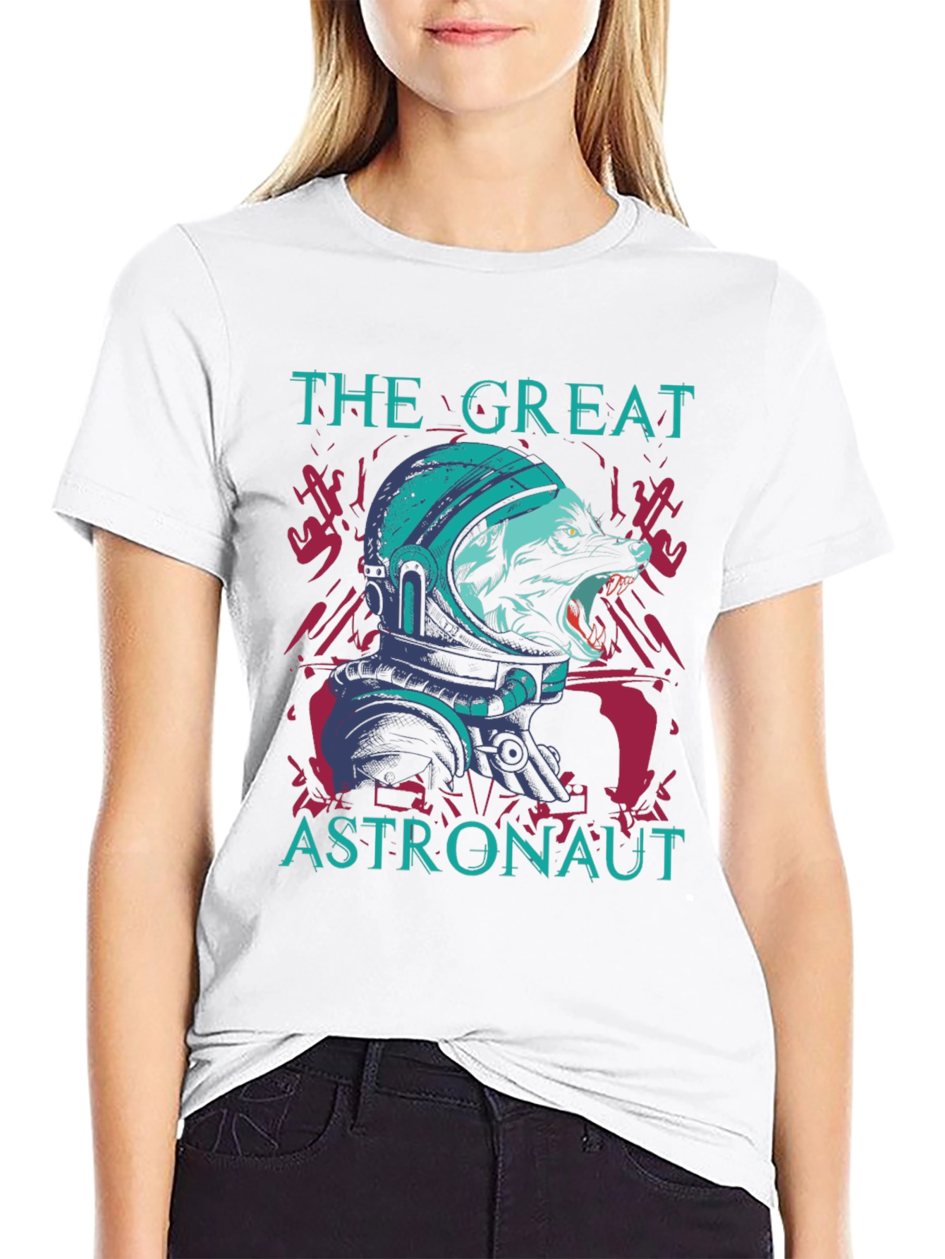 The Great Astronaut Wolf Graphic Tee