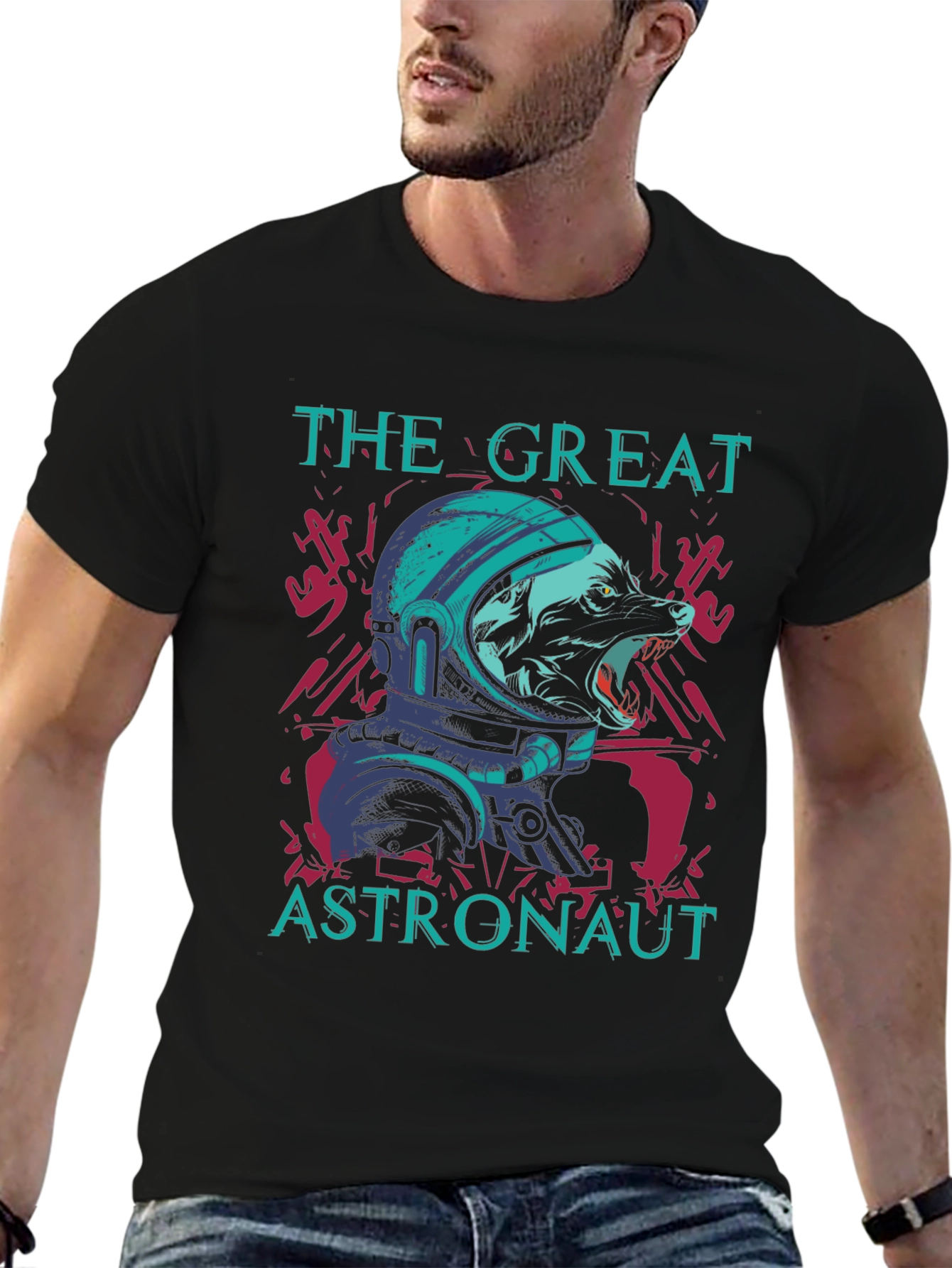 The Great Astronaut Wolf Graphic Tee