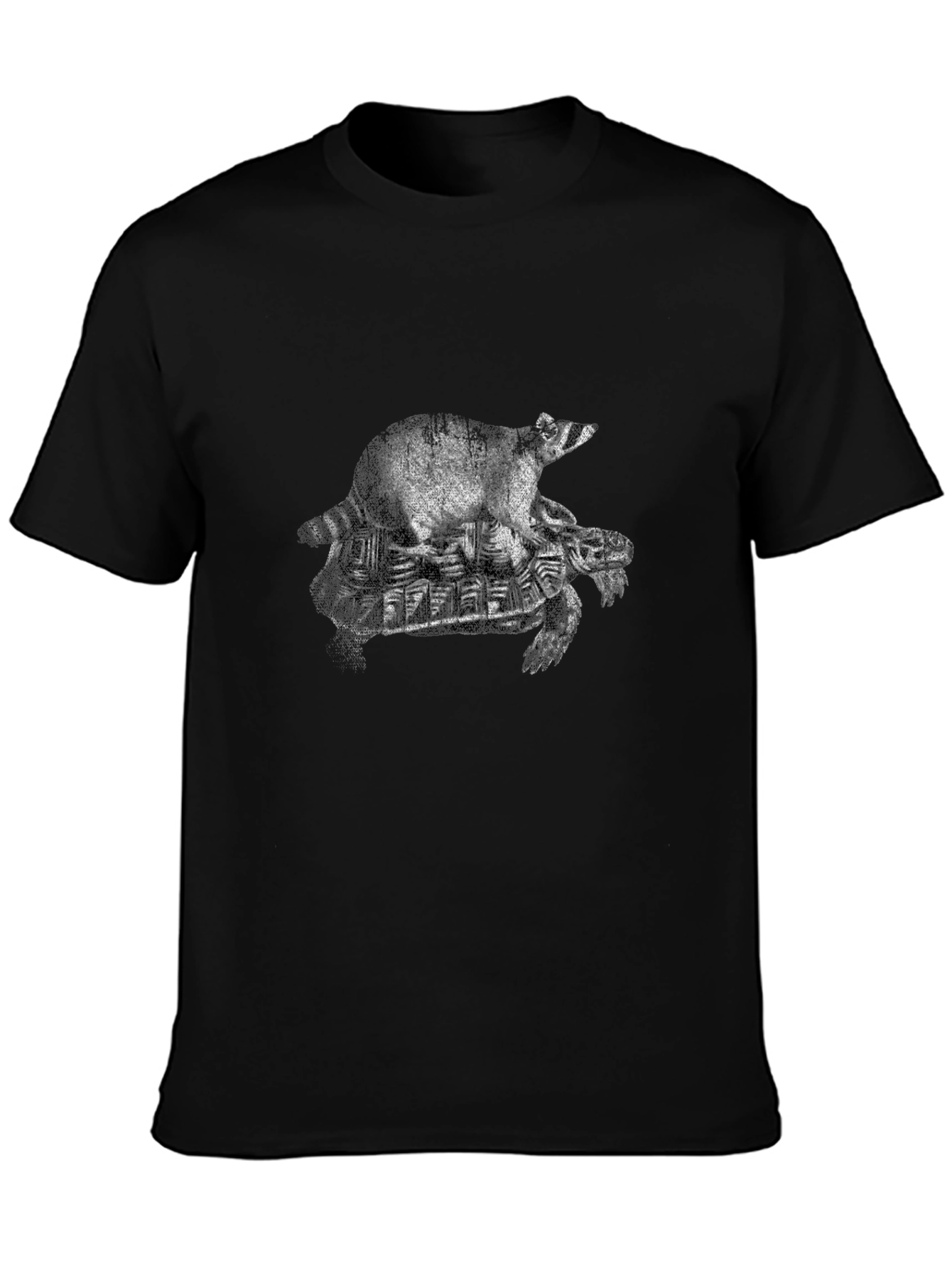 Raccoon Riding Turtle Graphic Tee