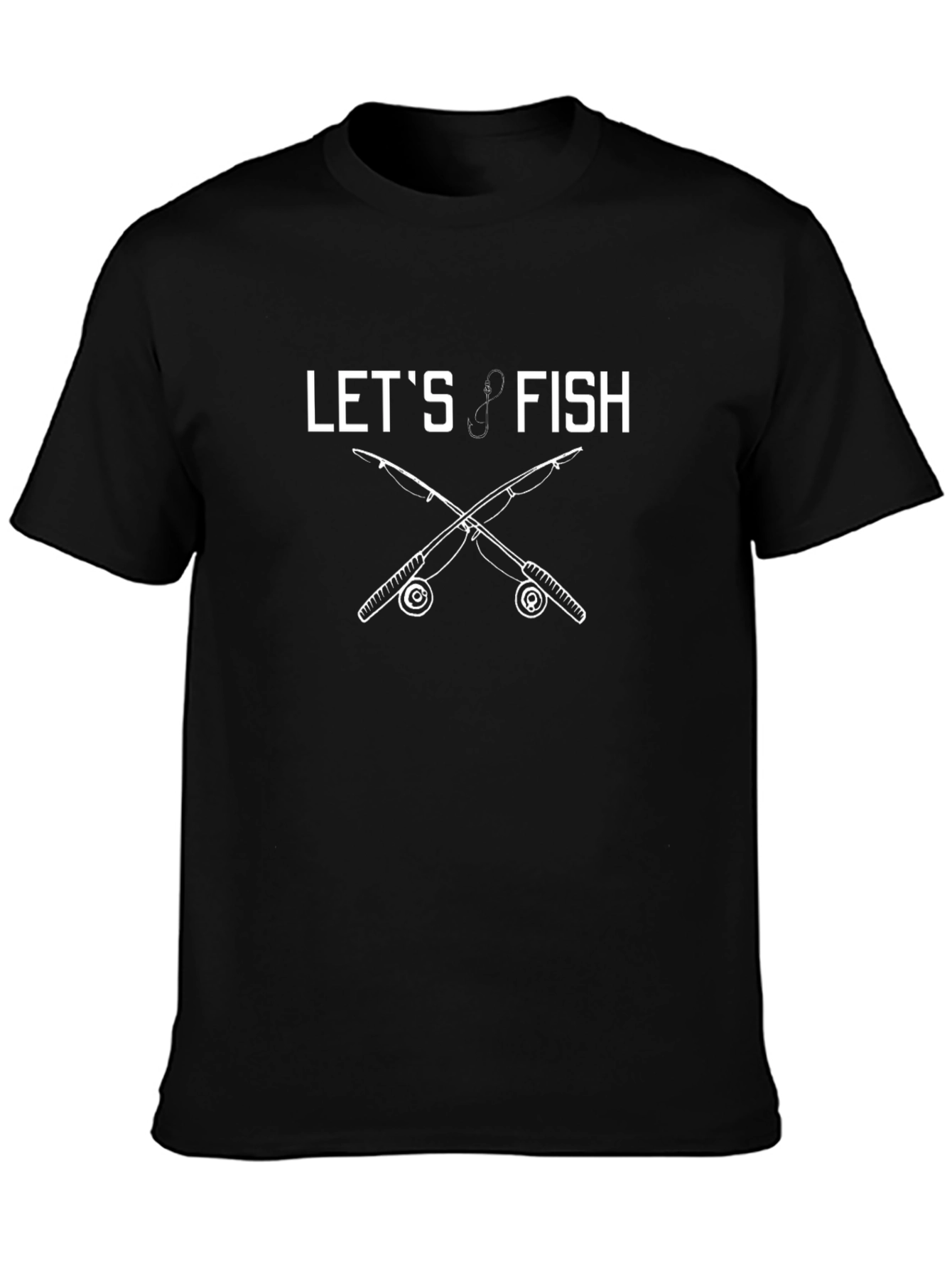 Lets Fish Graphic T-Shirt - Black Cotton Tee