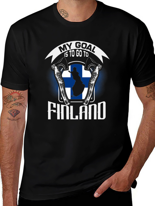 Finland Goal T-Shirt - Axe & Flag Design