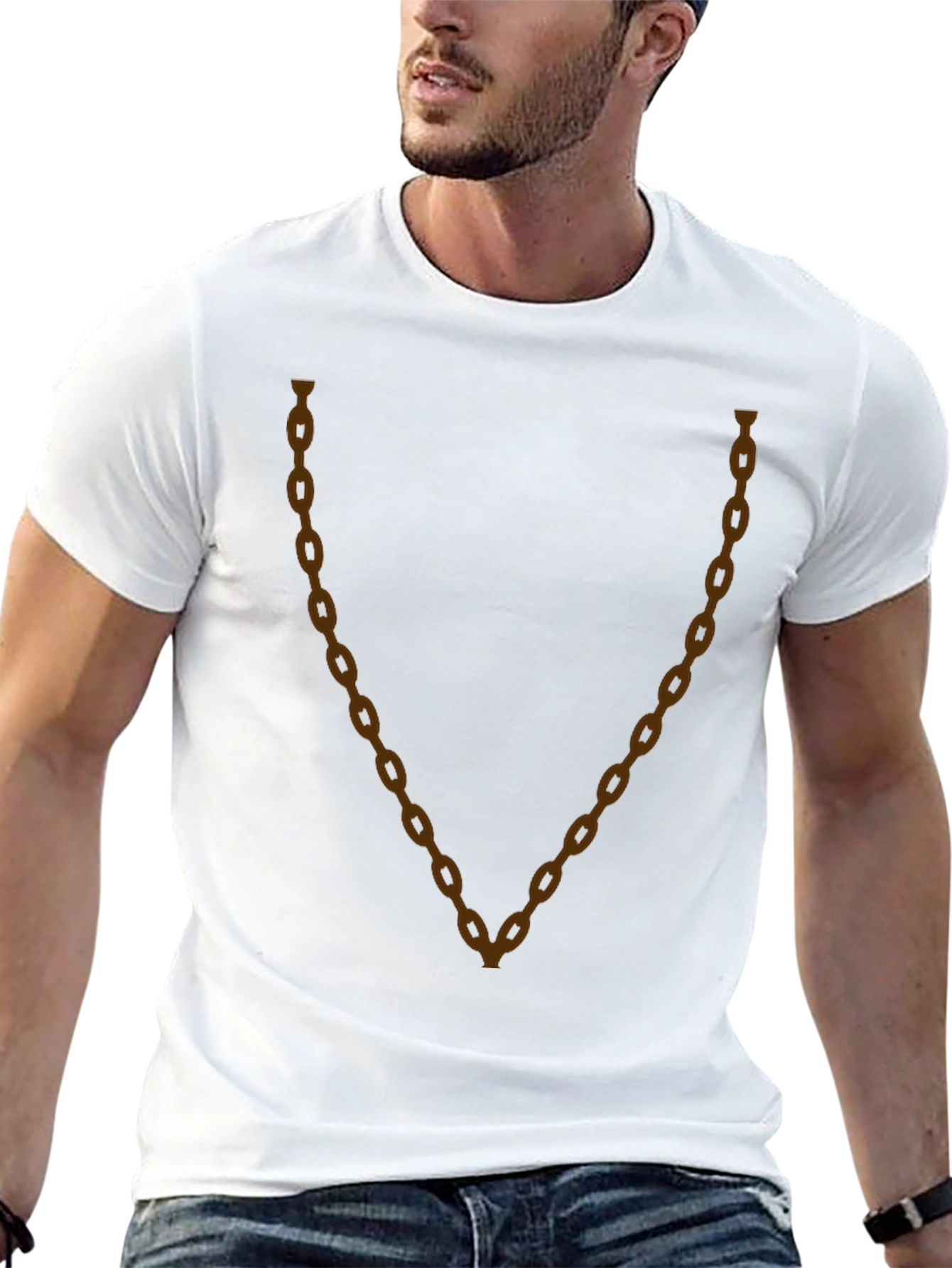 Chain Graphic Tee - Casual Style