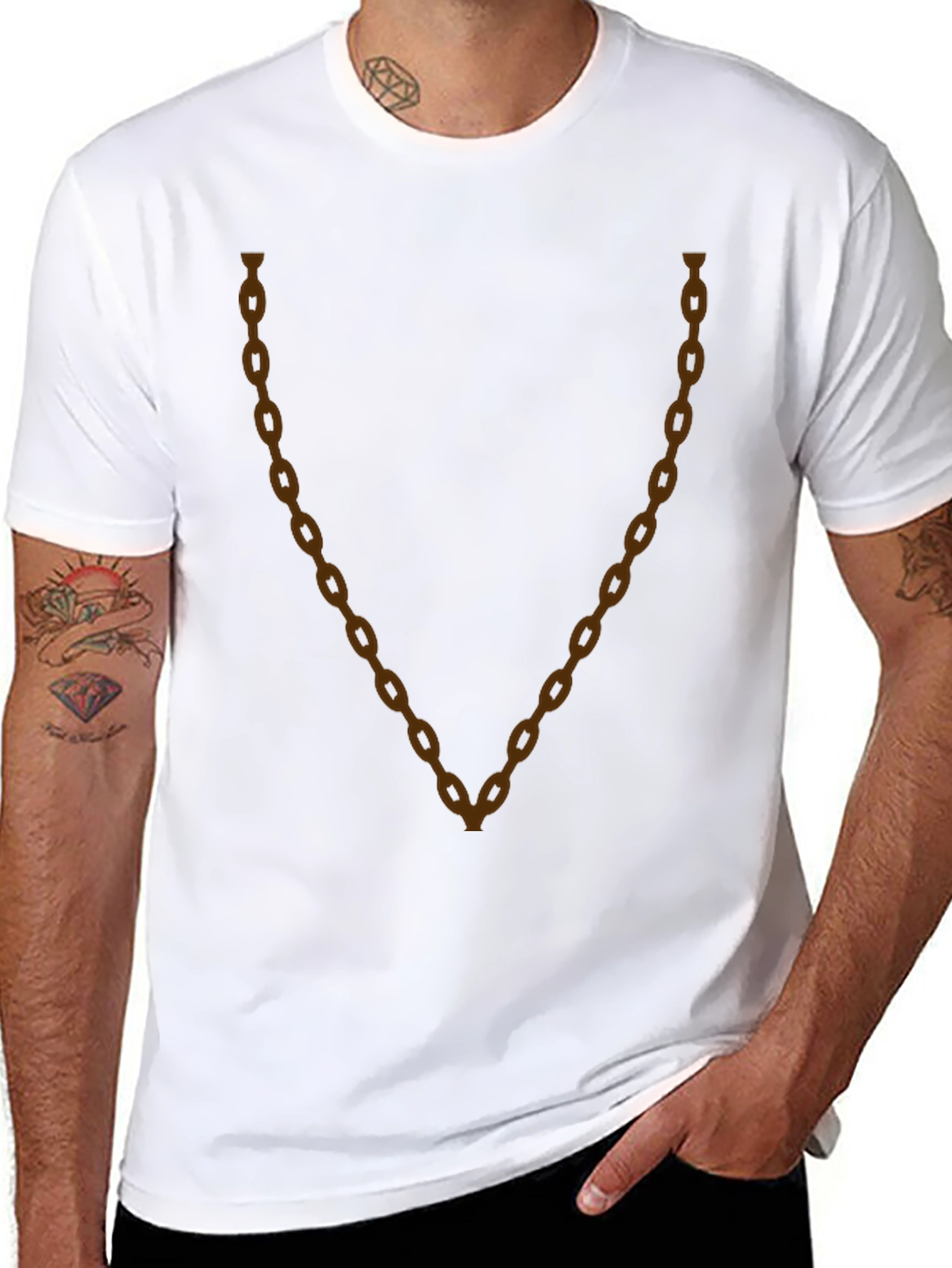 Chain Graphic Tee - Casual Style