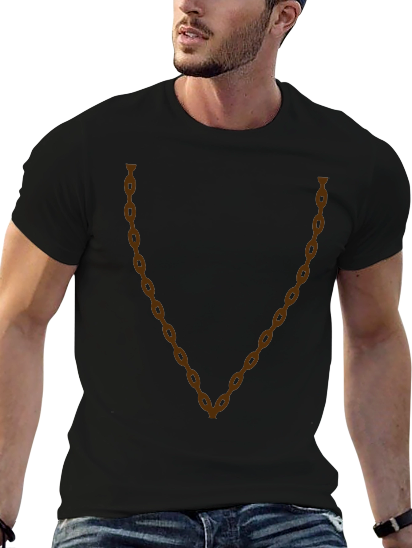 Chain Graphic Tee - Casual Style