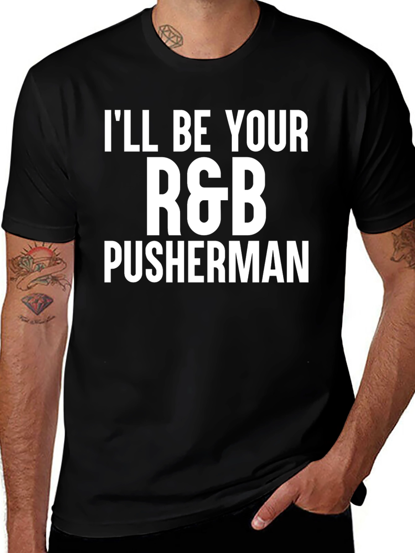 R&B Pusherman Black Graphic Tee