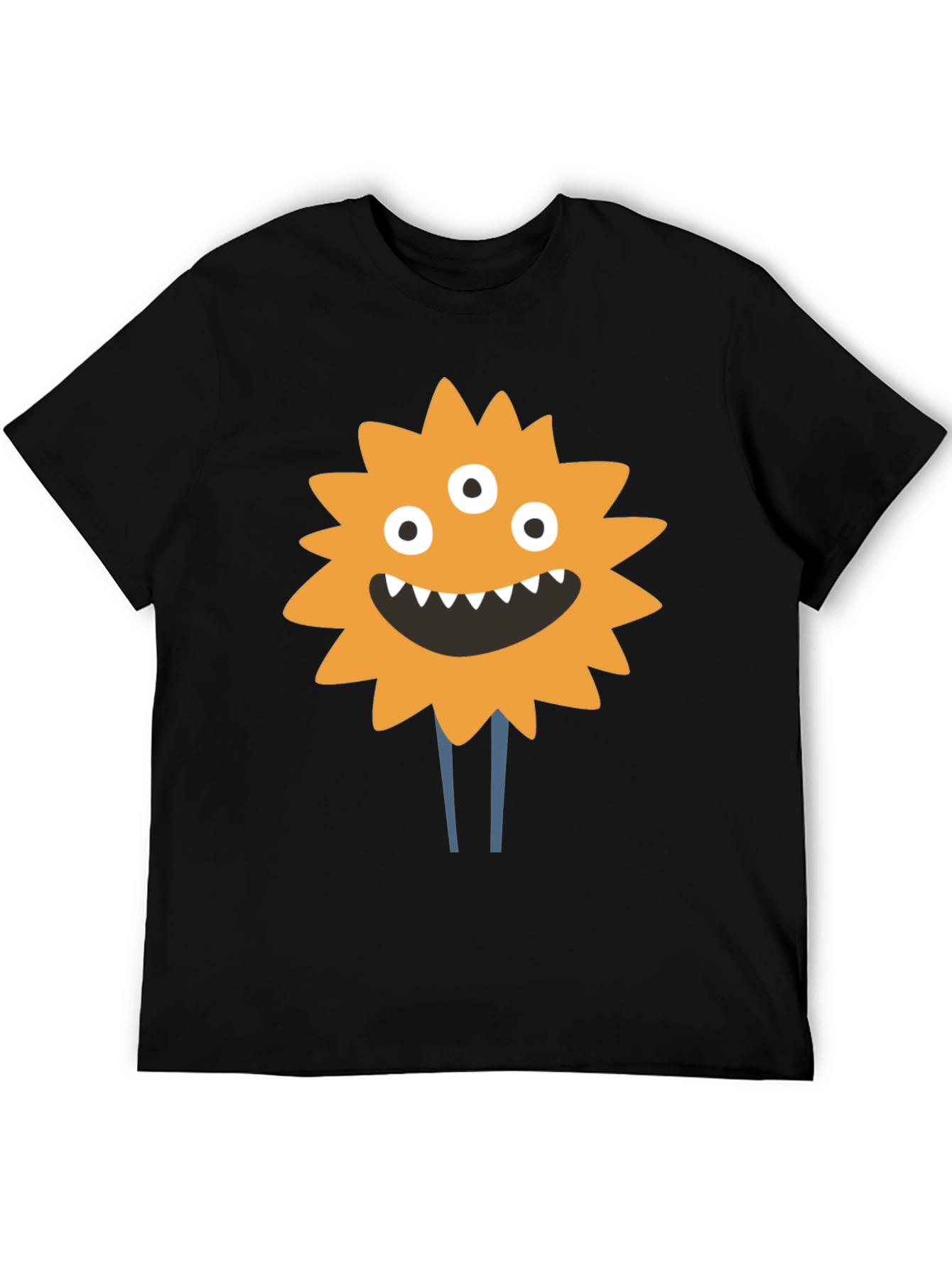 Monster Graphic Print T-Shirt - Black