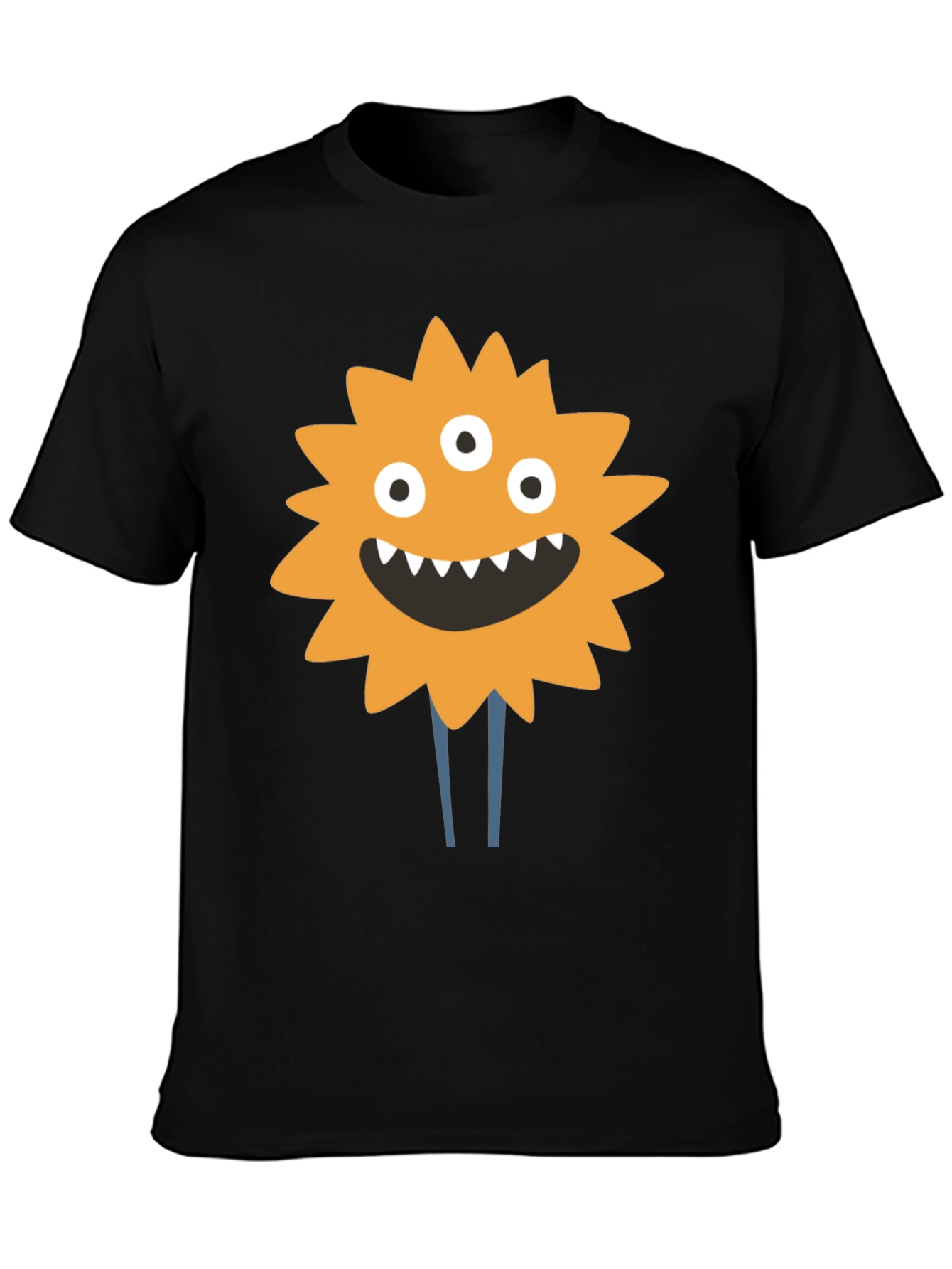 Monster Graphic Print T-Shirt - Black