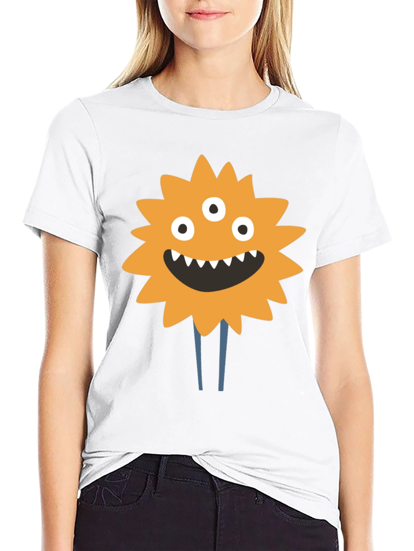 Monster Graphic Print T-Shirt - Black