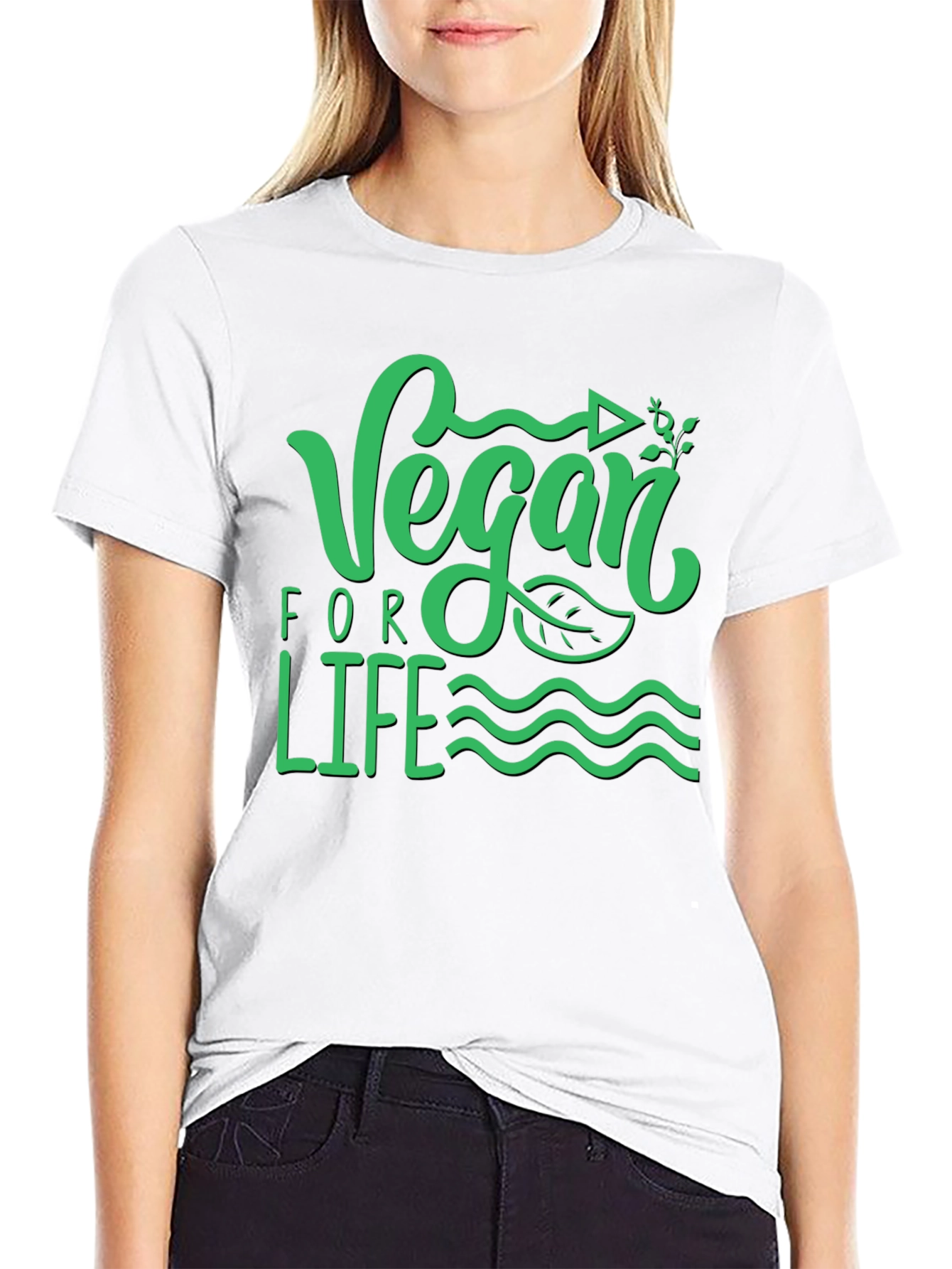 Vegan For Life Graphic T-Shirt Black