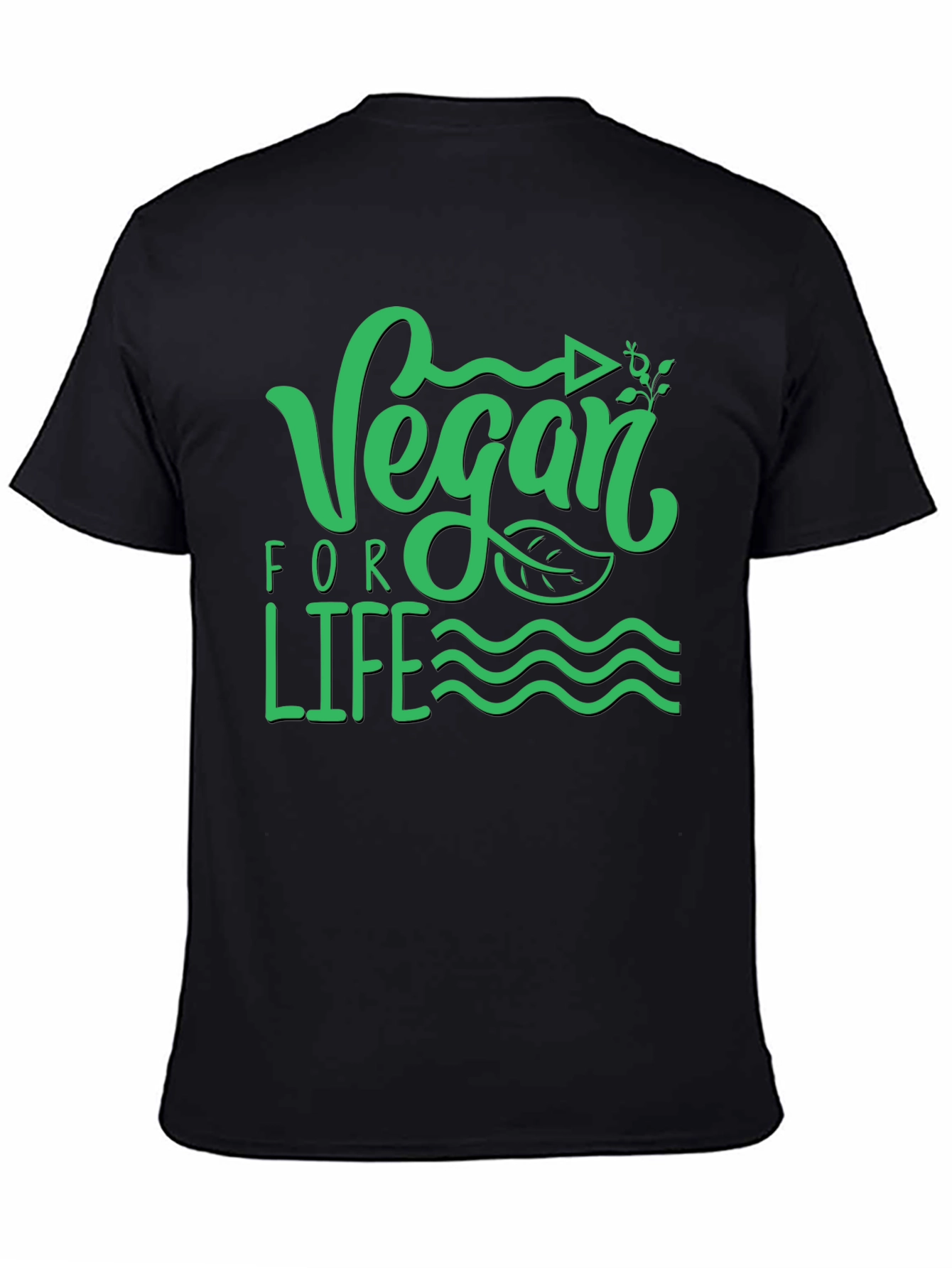 Vegan For Life Graphic T-Shirt Black