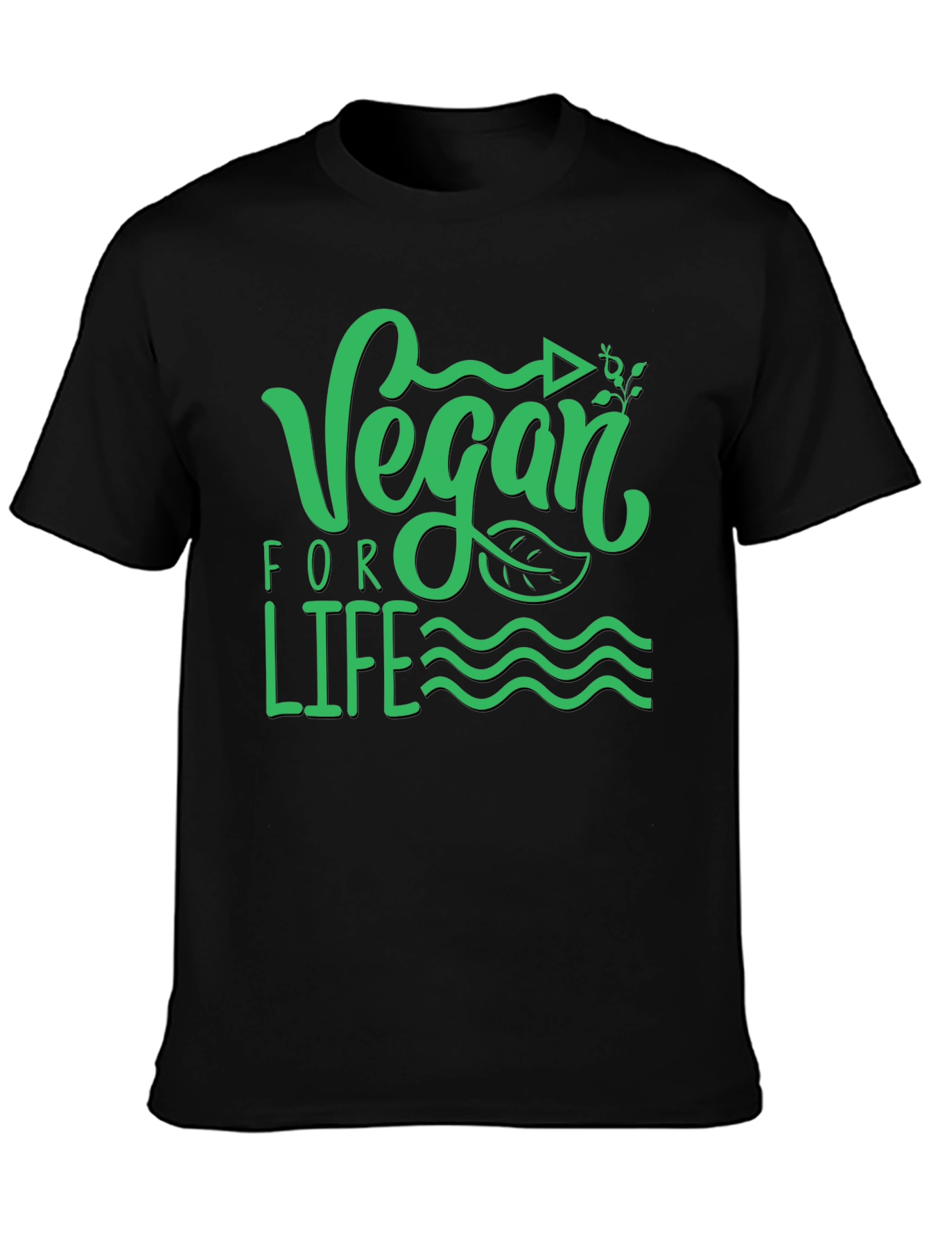 Vegan For Life Graphic T-Shirt Black