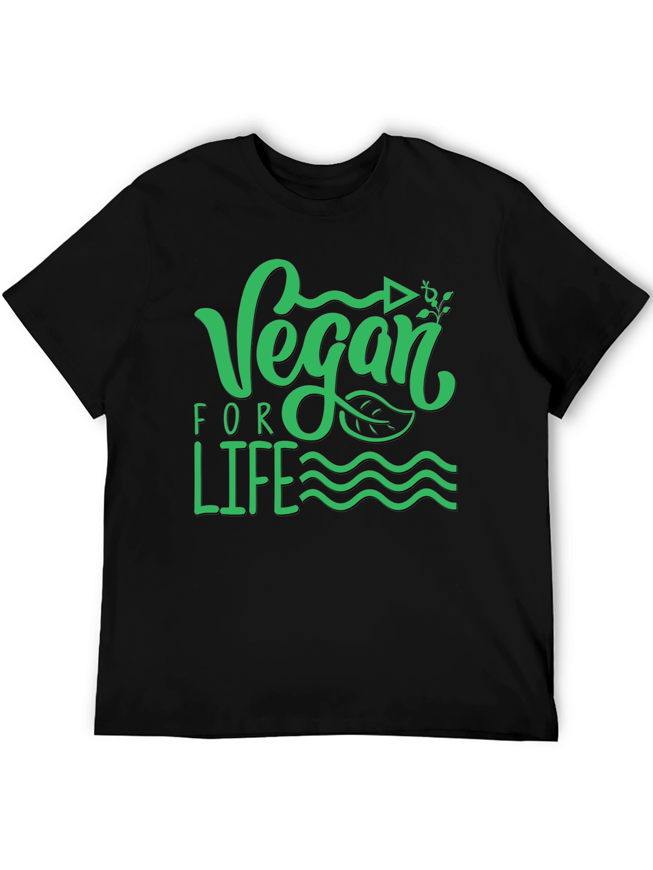 Vegan For Life Graphic T-Shirt Black