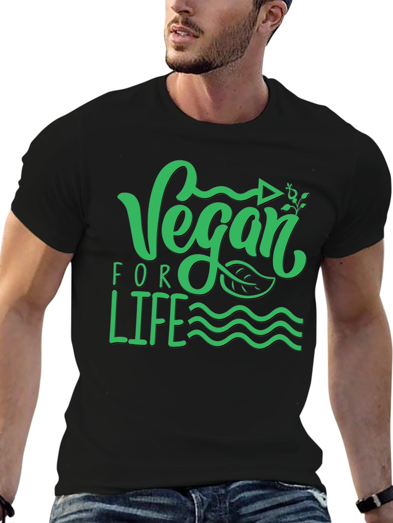 Vegan For Life Graphic T-Shirt Black