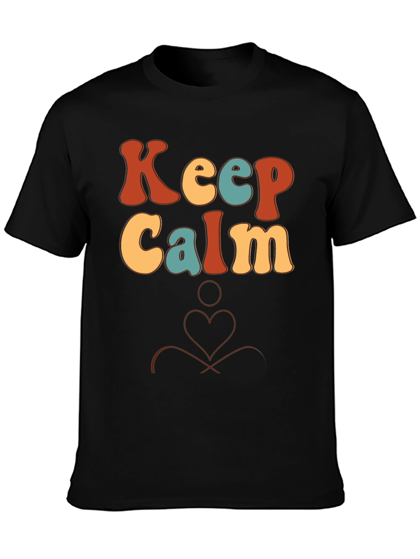 Keep Calm Retro Graphic Tee - Black