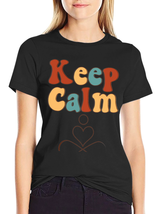 Keep Calm Retro Graphic Tee - Black