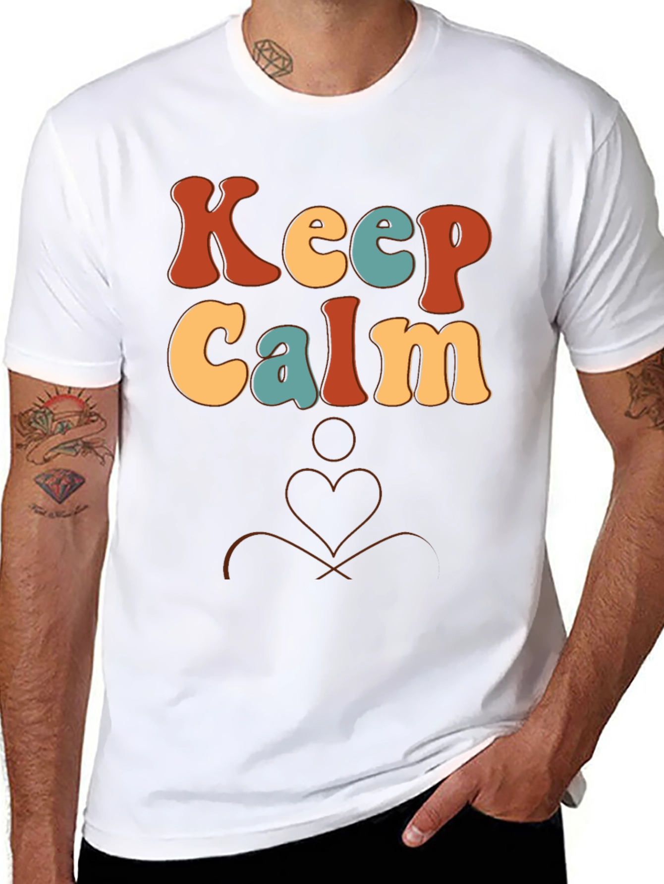Keep Calm Retro Graphic Tee - Black