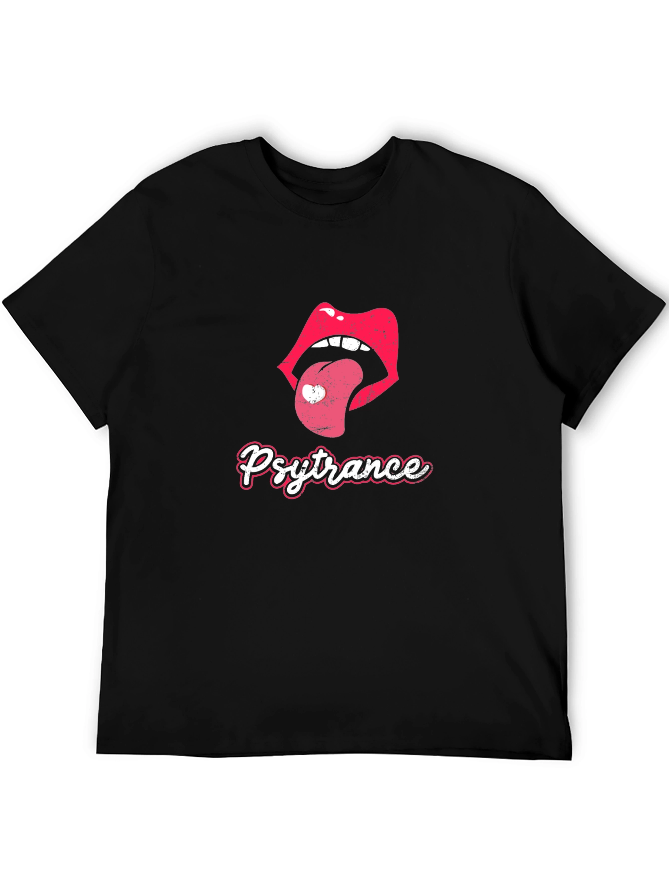 Psytrance Lips Black T-Shirt
