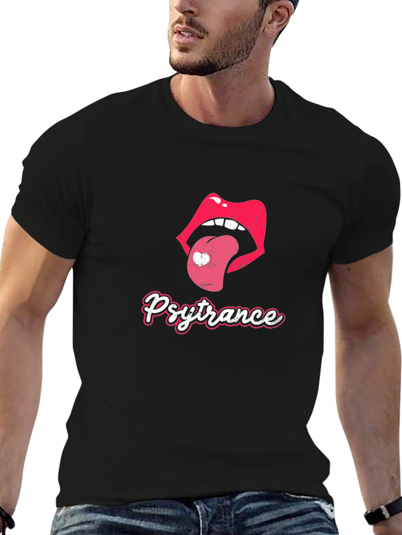 Psytrance Lips Black T-Shirt