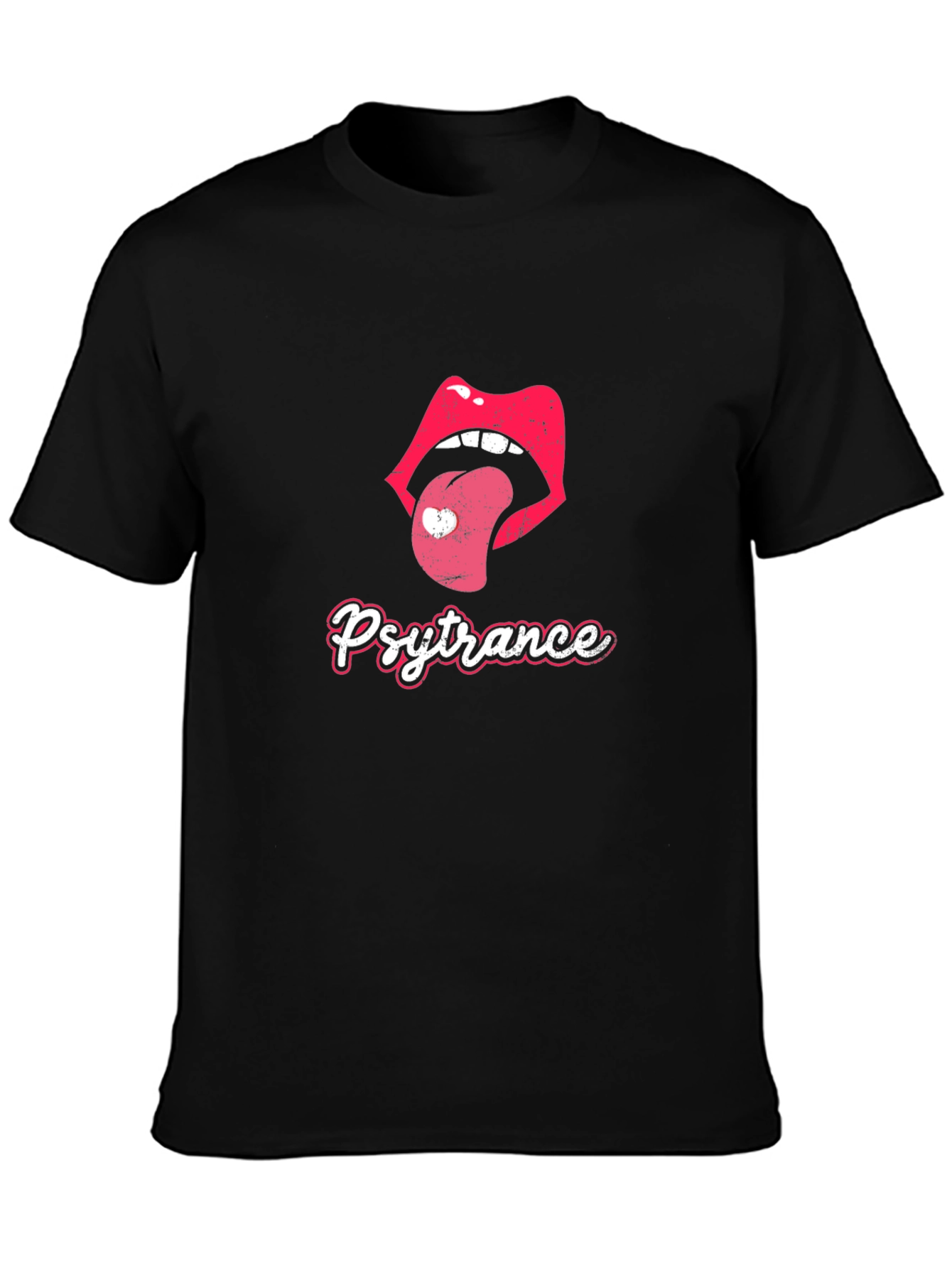 Psytrance Lips Black T-Shirt