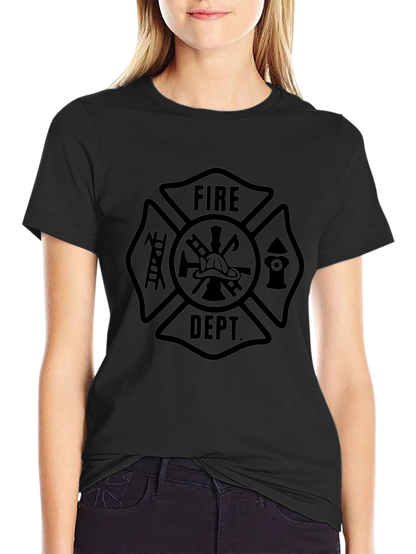 Fire Dept. Maltese Cross Graphic T-Shirt