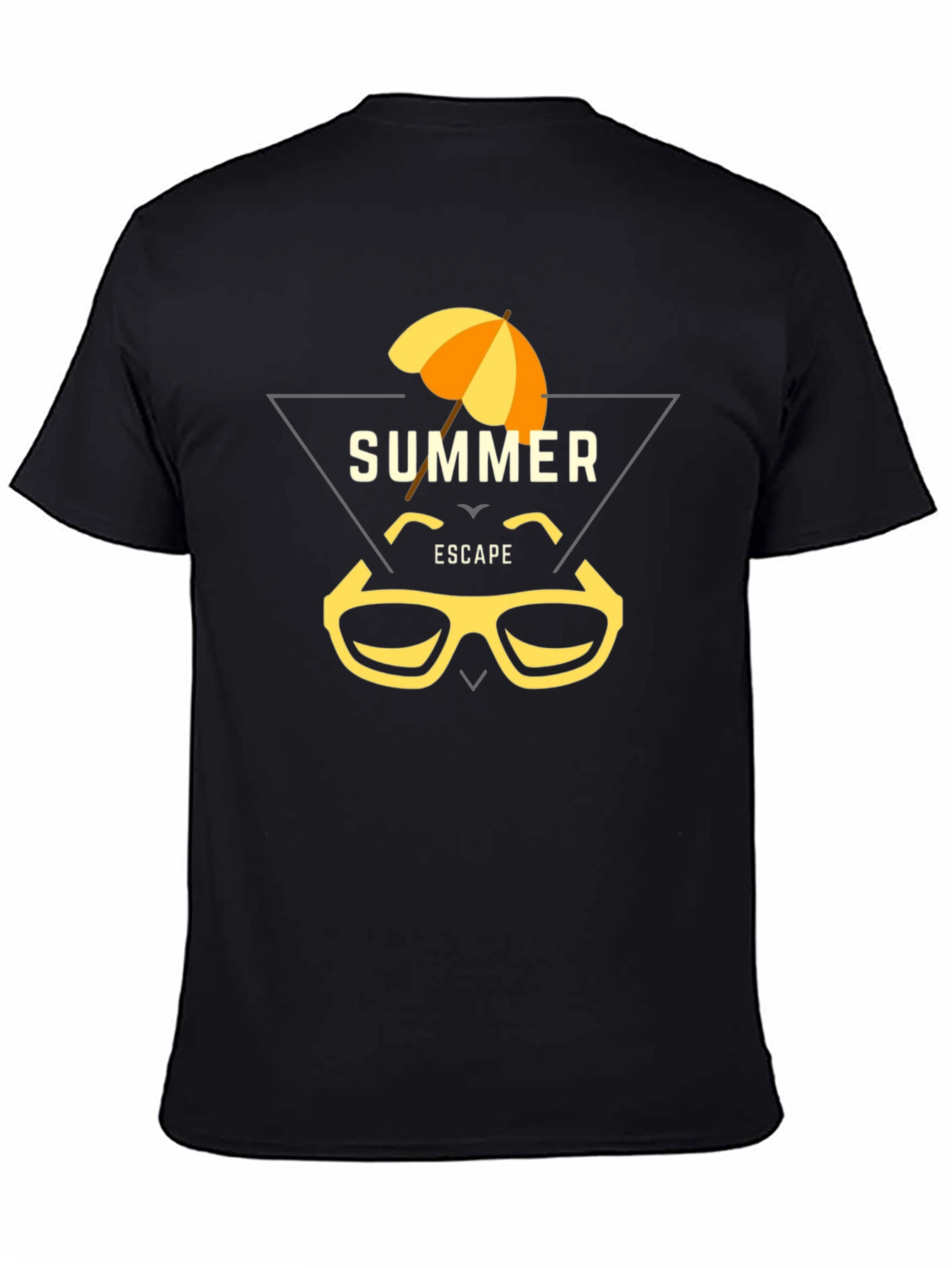 Summer Escape Graphic Tee - Black Cotton T-Shirt