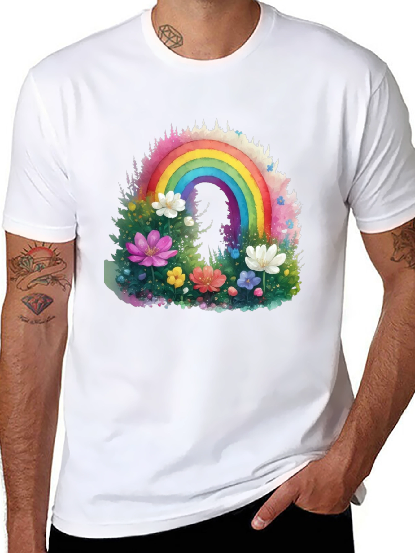 Rainbow Floral Graphic Tee