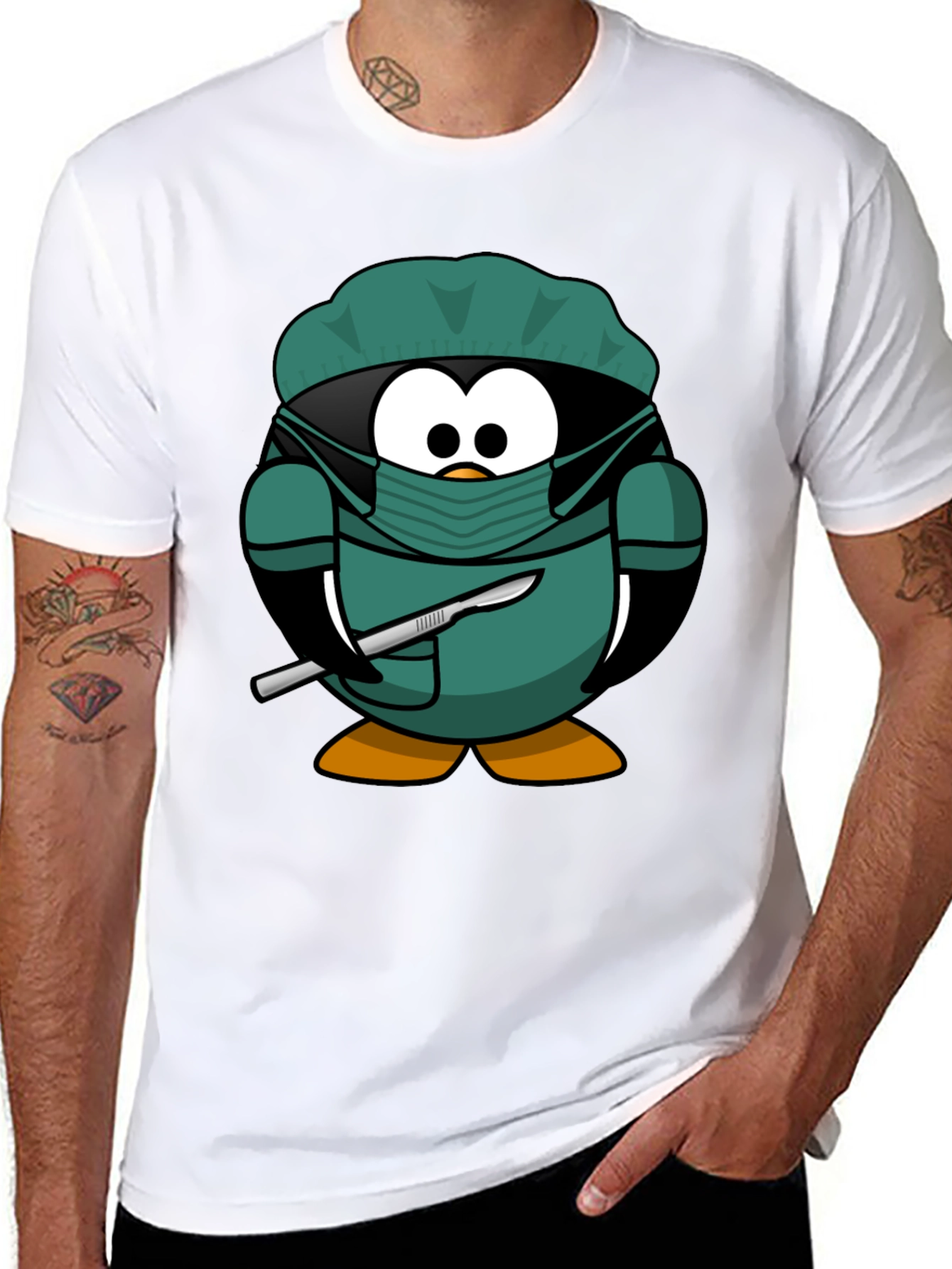 Surgeon Penguin T-Shirt - Novelty Graphic Tee