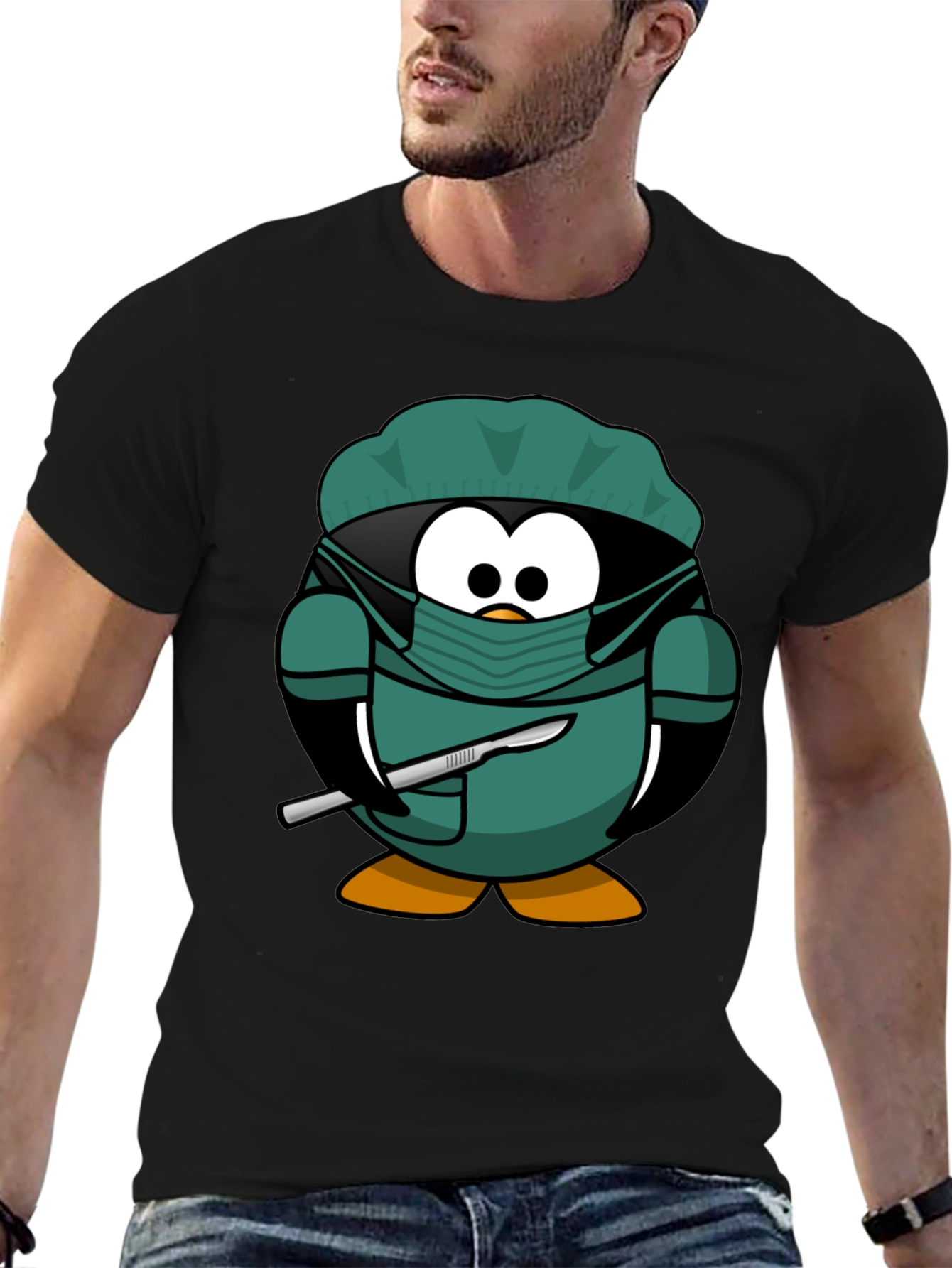 Surgeon Penguin T-Shirt - Novelty Graphic Tee