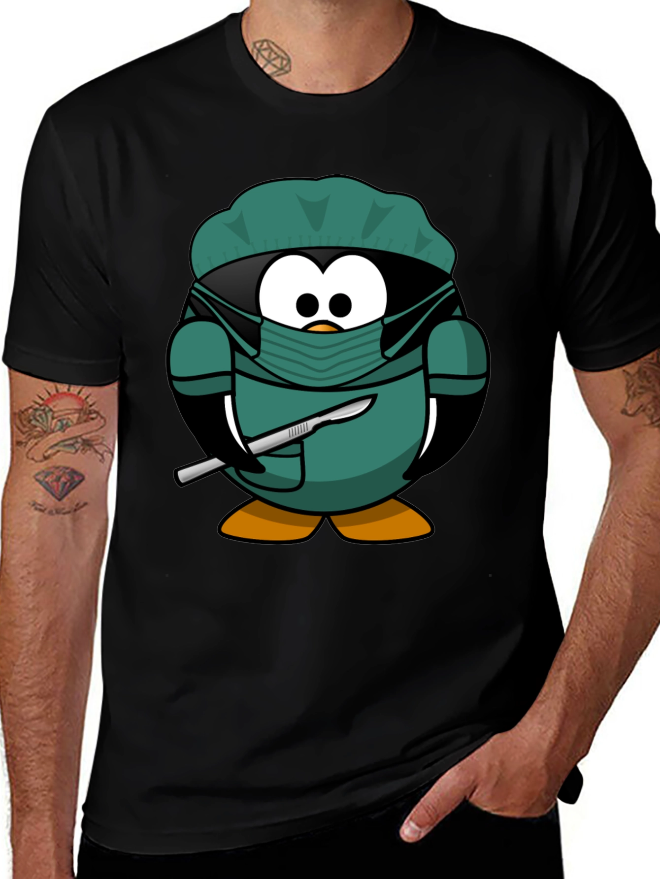 Surgeon Penguin T-Shirt - Novelty Graphic Tee