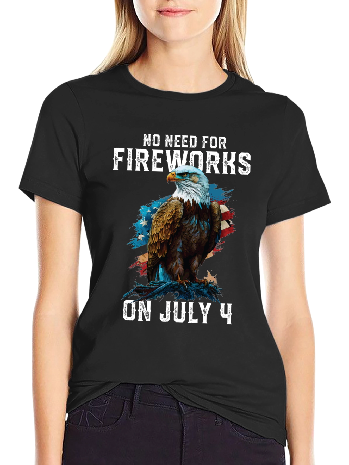 No Fireworks Needed Patriotic Bald Eagle T-Shirt