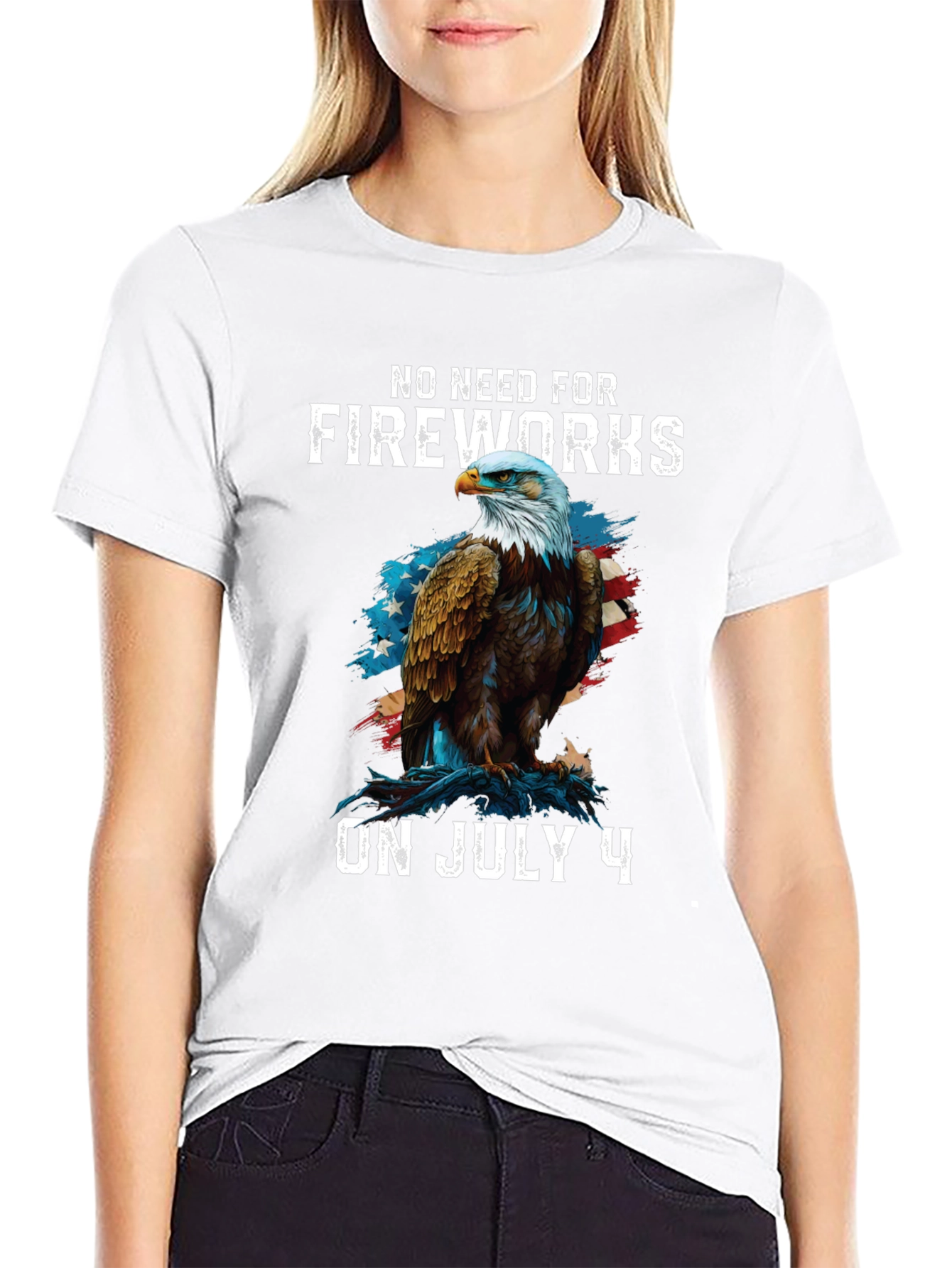 No Fireworks Needed Patriotic Bald Eagle T-Shirt