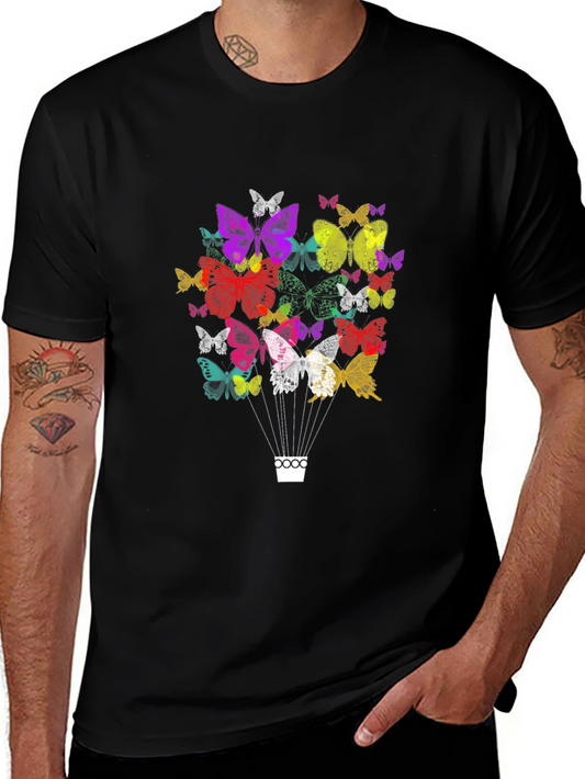 Butterfly Balloon Graphic Tee - Casual Comfort