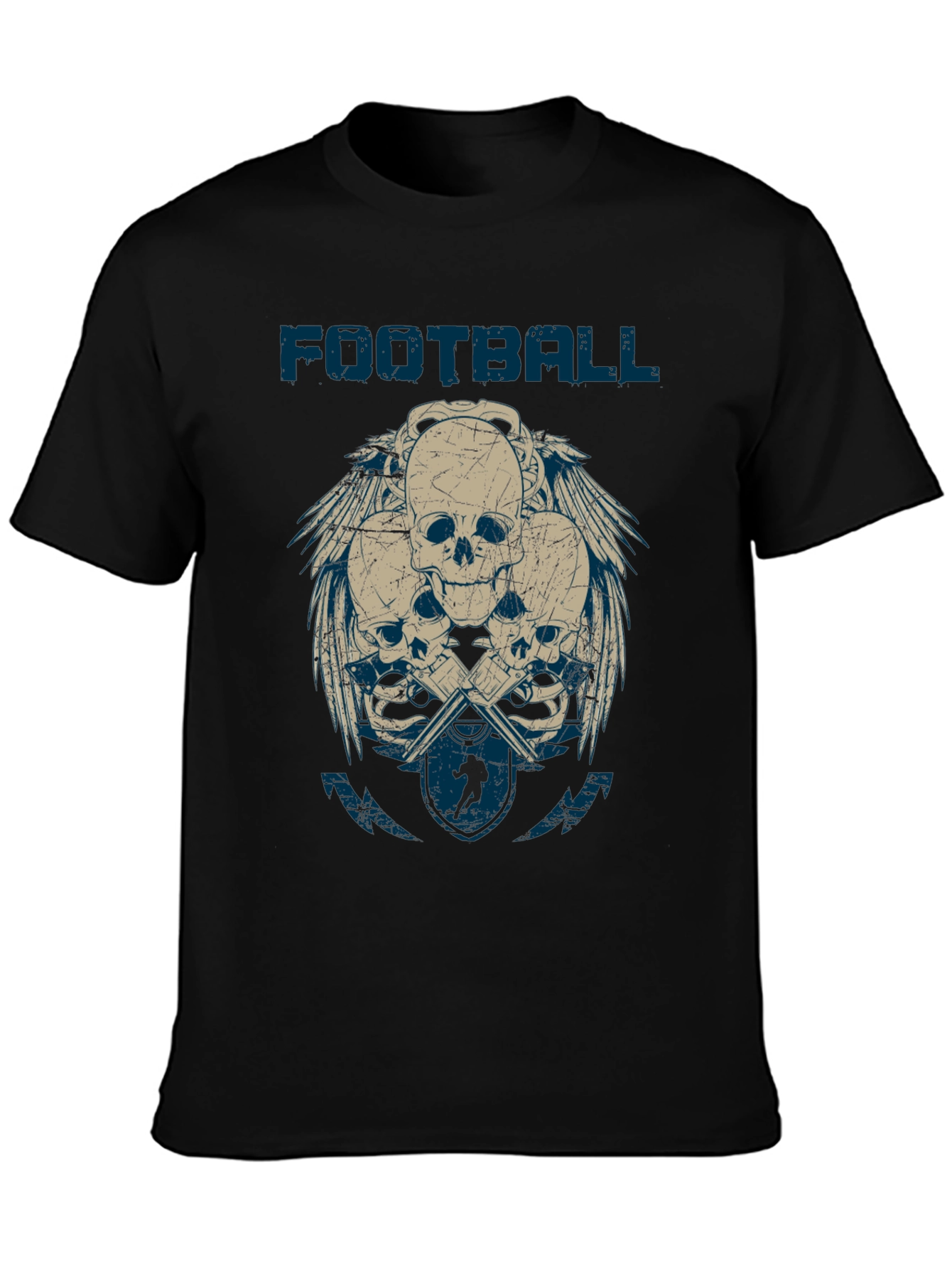 Football Skulls Graphic T-Shirt - Mens Casual Tee