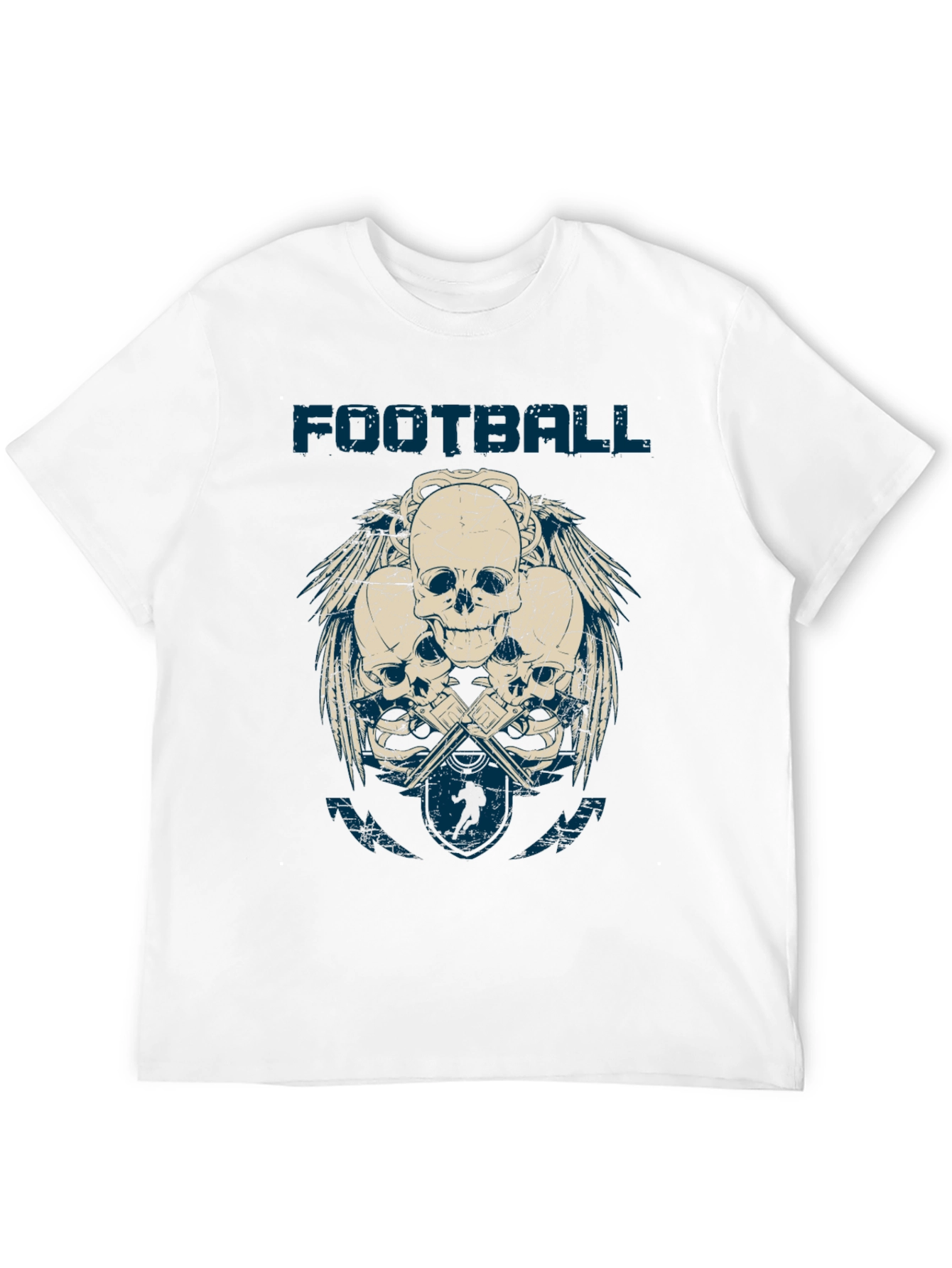 Football Skulls Graphic T-Shirt - Mens Casual Tee