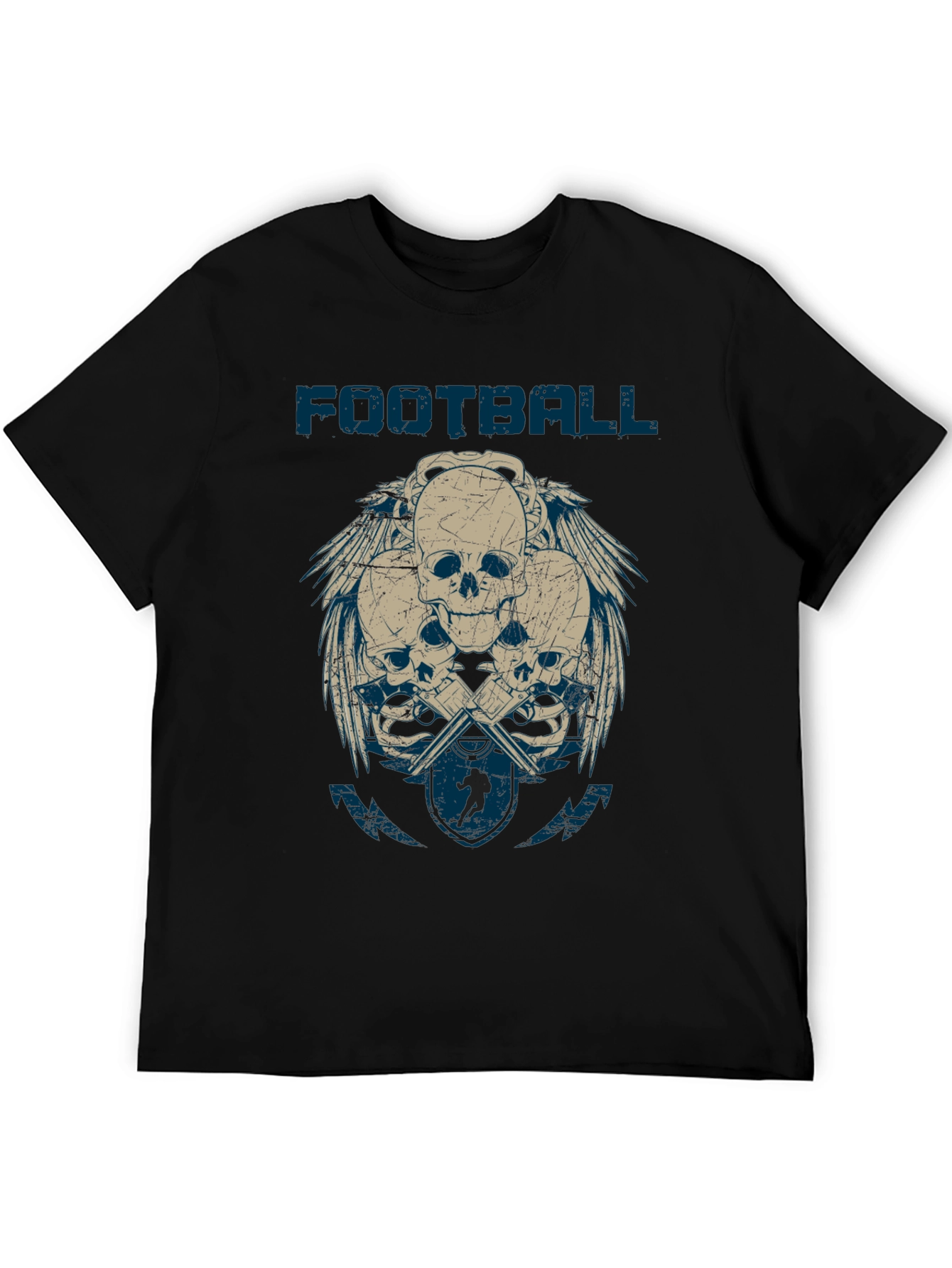 Football Skulls Graphic T-Shirt - Mens Casual Tee