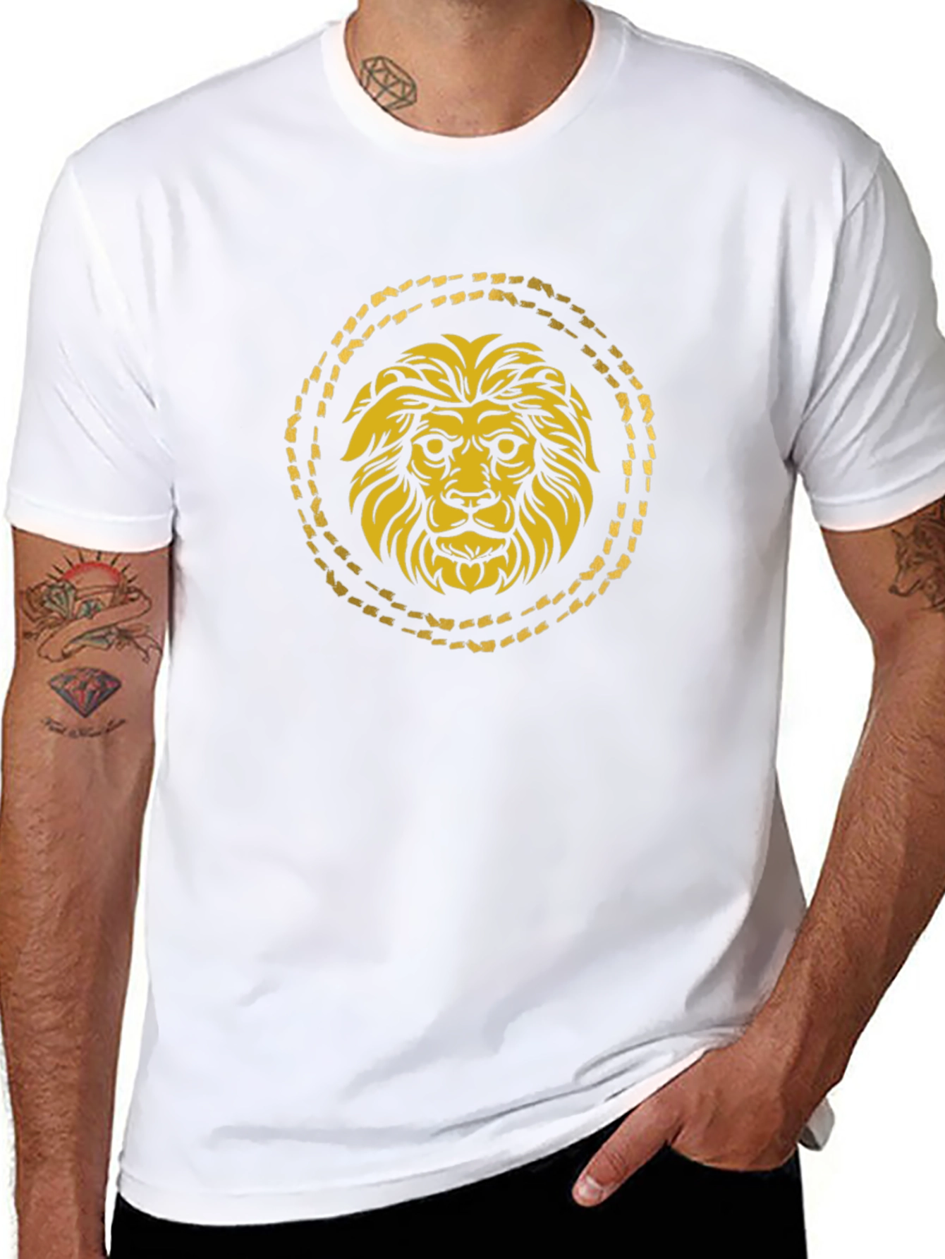Golden Lion Graphic Black T-Shirt