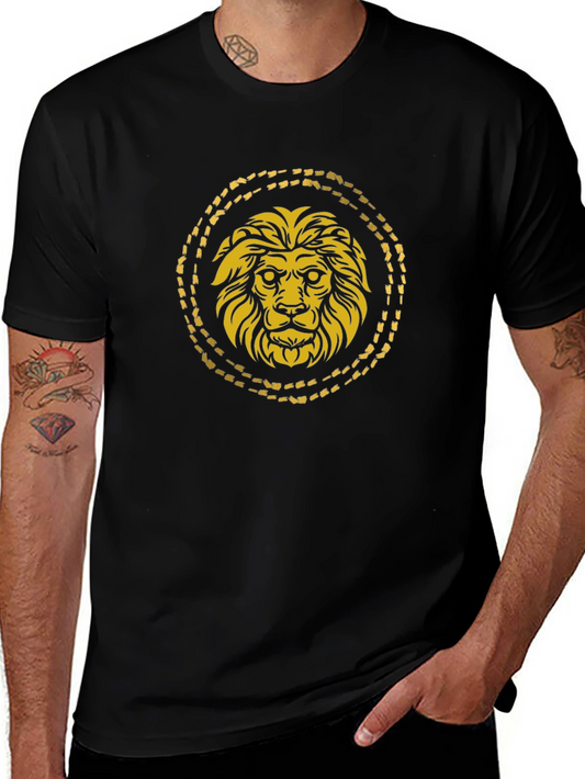 Golden Lion Graphic Black T-Shirt