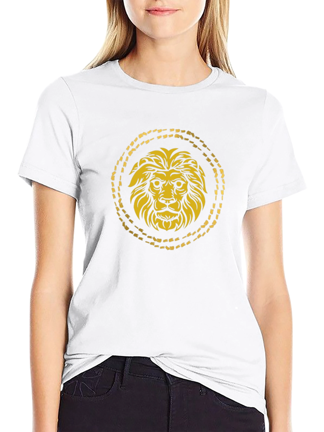 Golden Lion Graphic Black T-Shirt