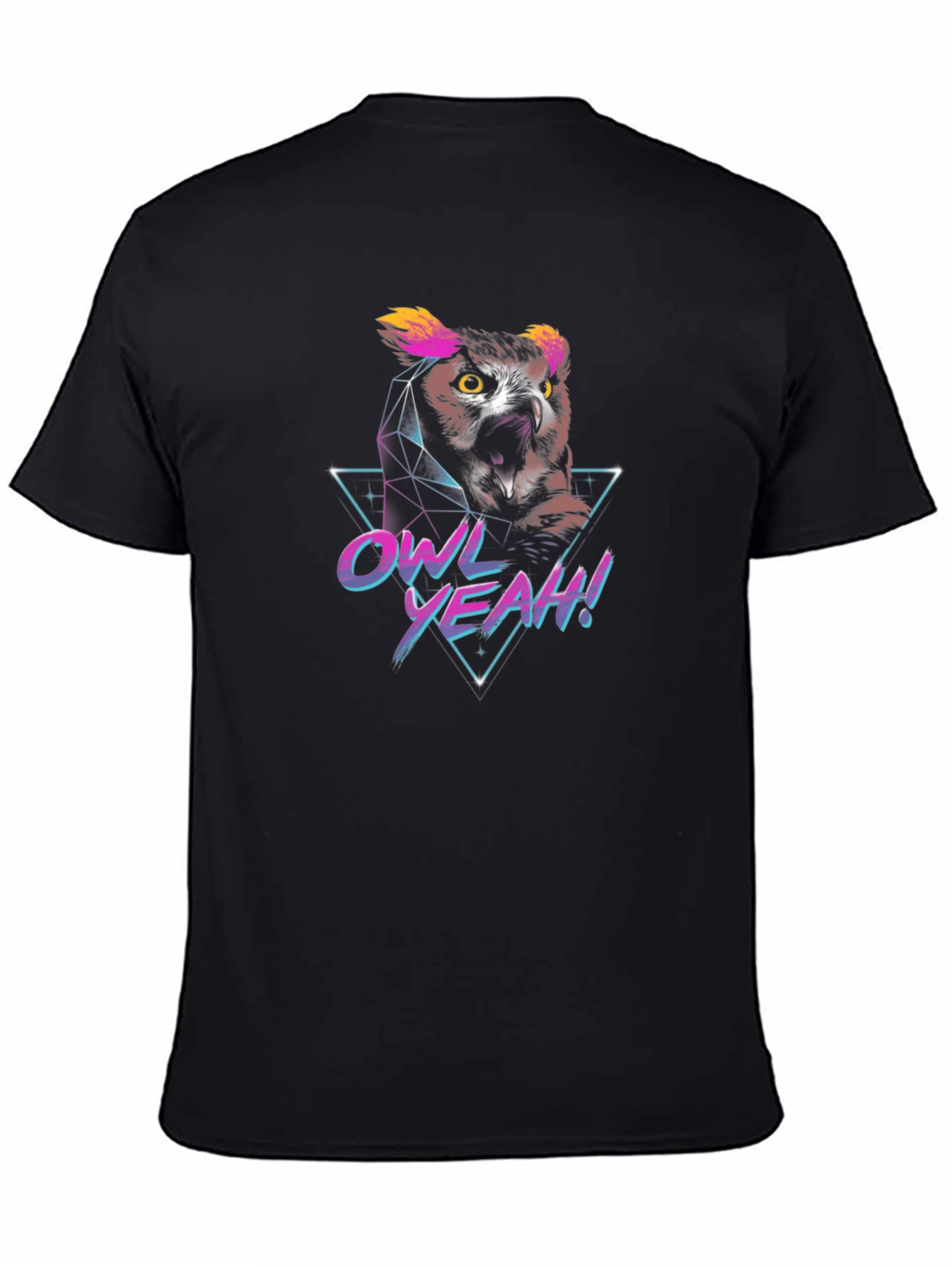 Retro Owl Yeah! Graphic Print T-Shirt
