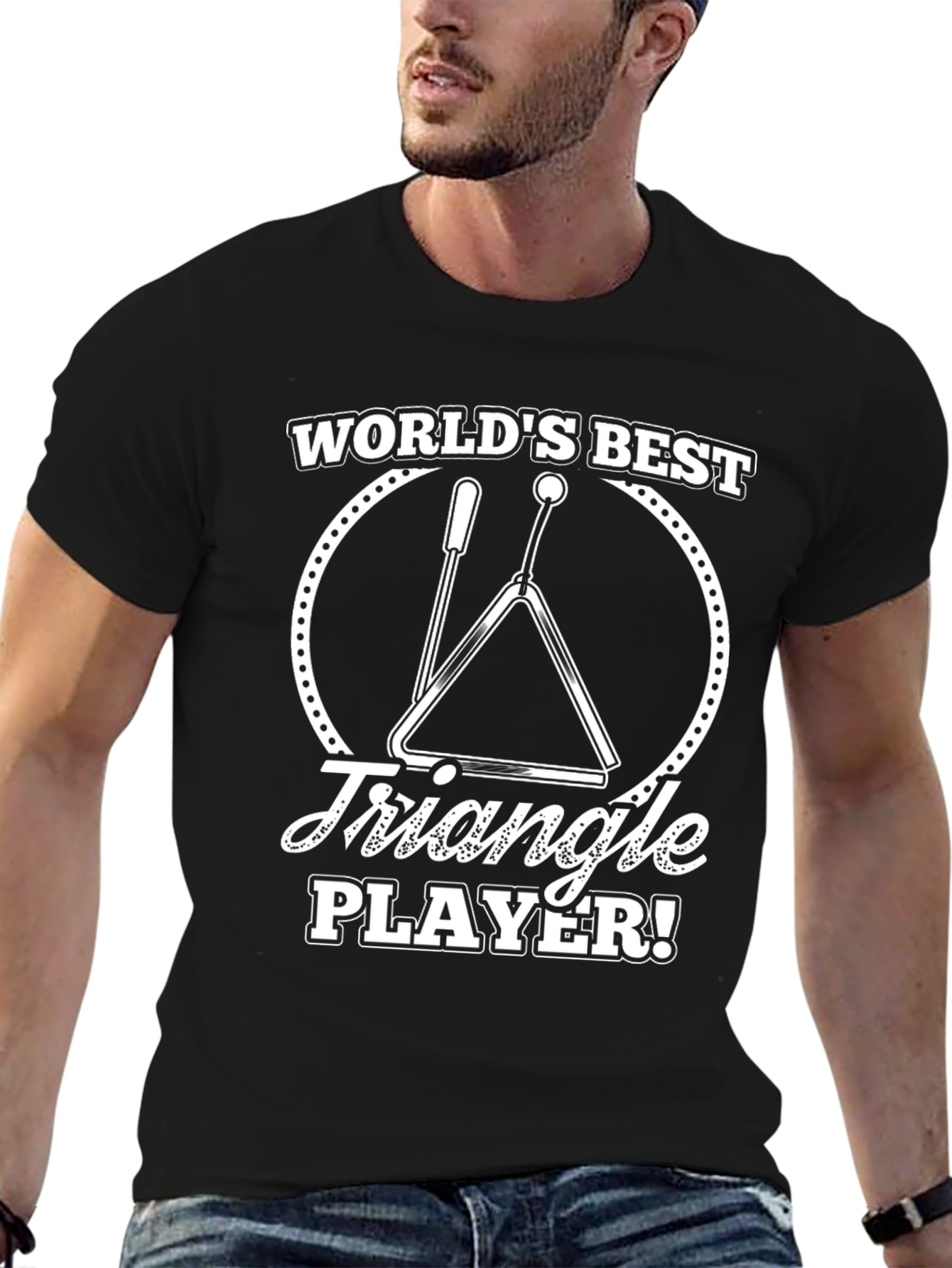 Worlds Best Triangle Player Black Graphic T-Shirt