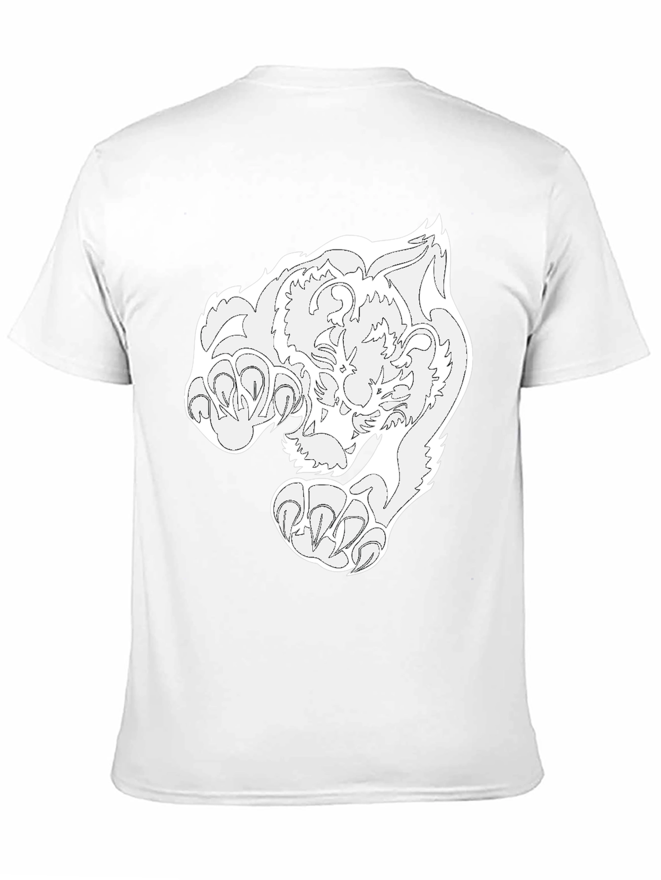 Black T-Shirt with White Tiger Graphic