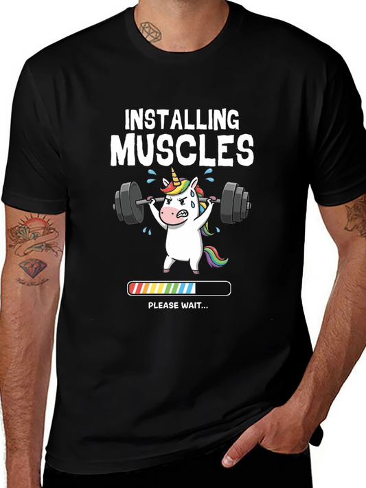 Installing Muscles Unicorn Graphic Tee
