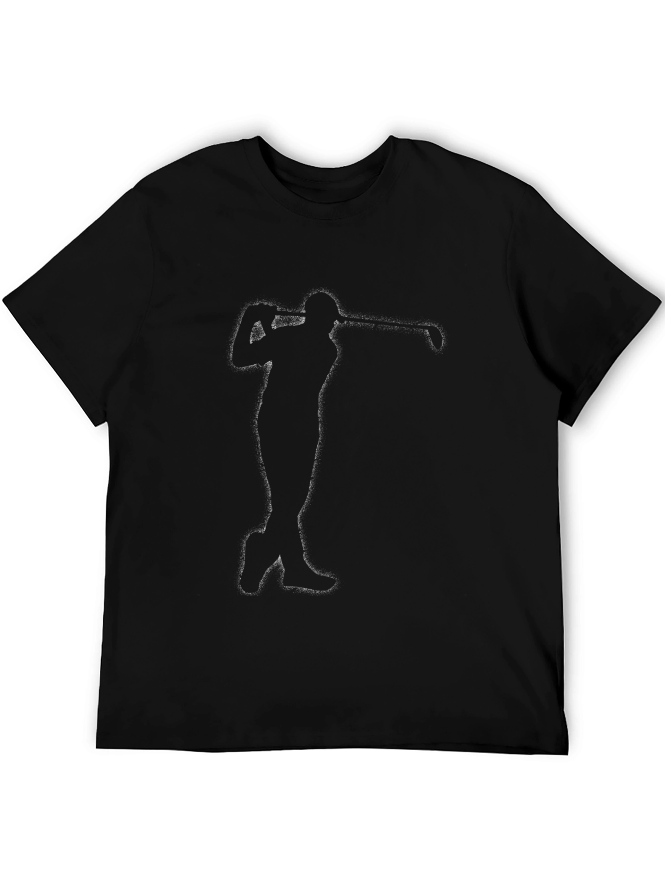 Golf Swing Silhouette Tee - Black Cotton Shirt