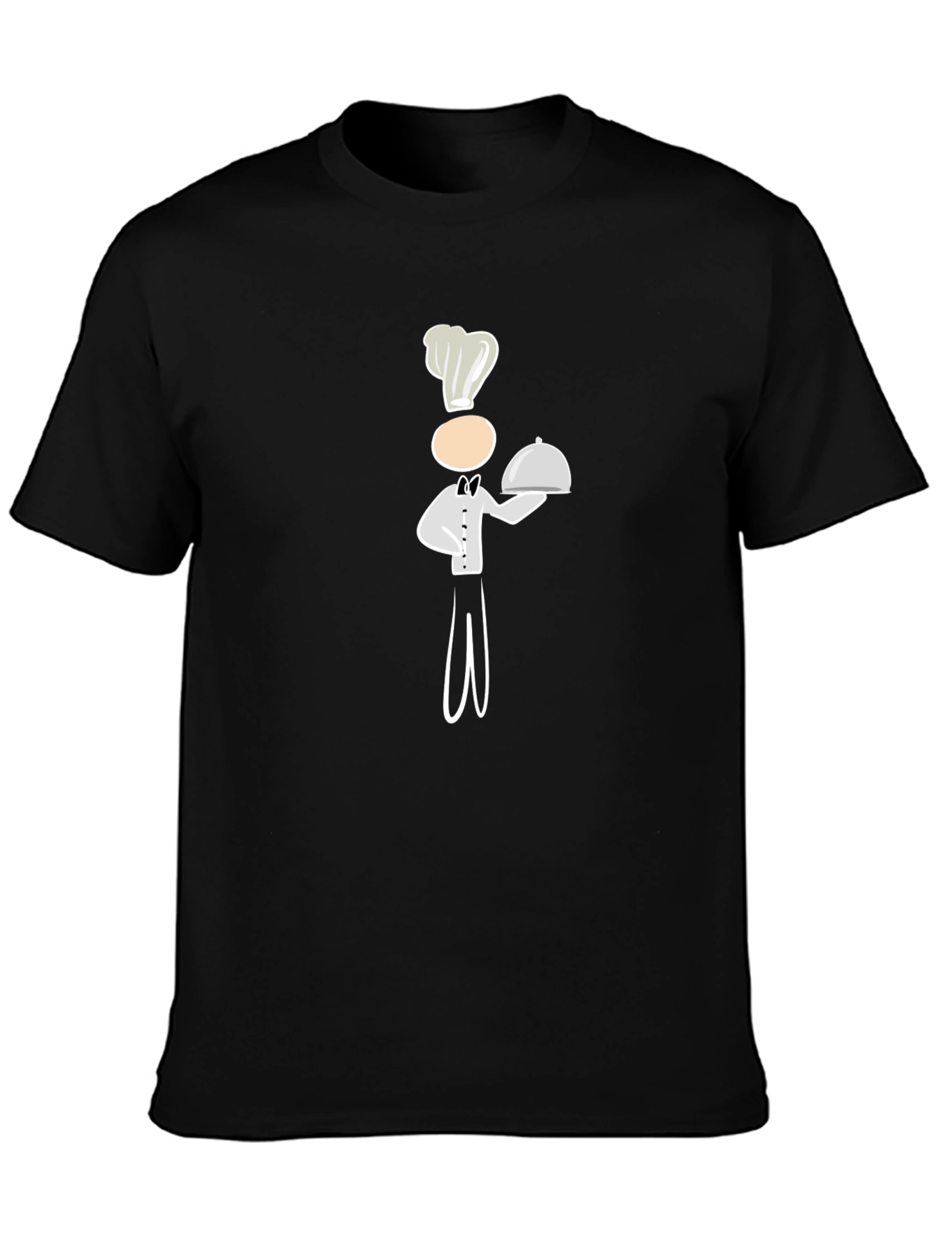 Chef Cartoon Graphic Tee - Black Cotton Blend