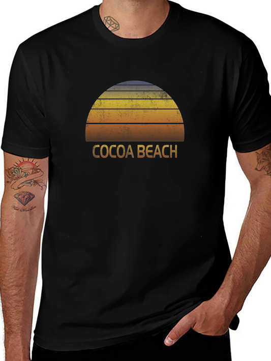 Cocoa Beach Retro Sunset Graphic Tee