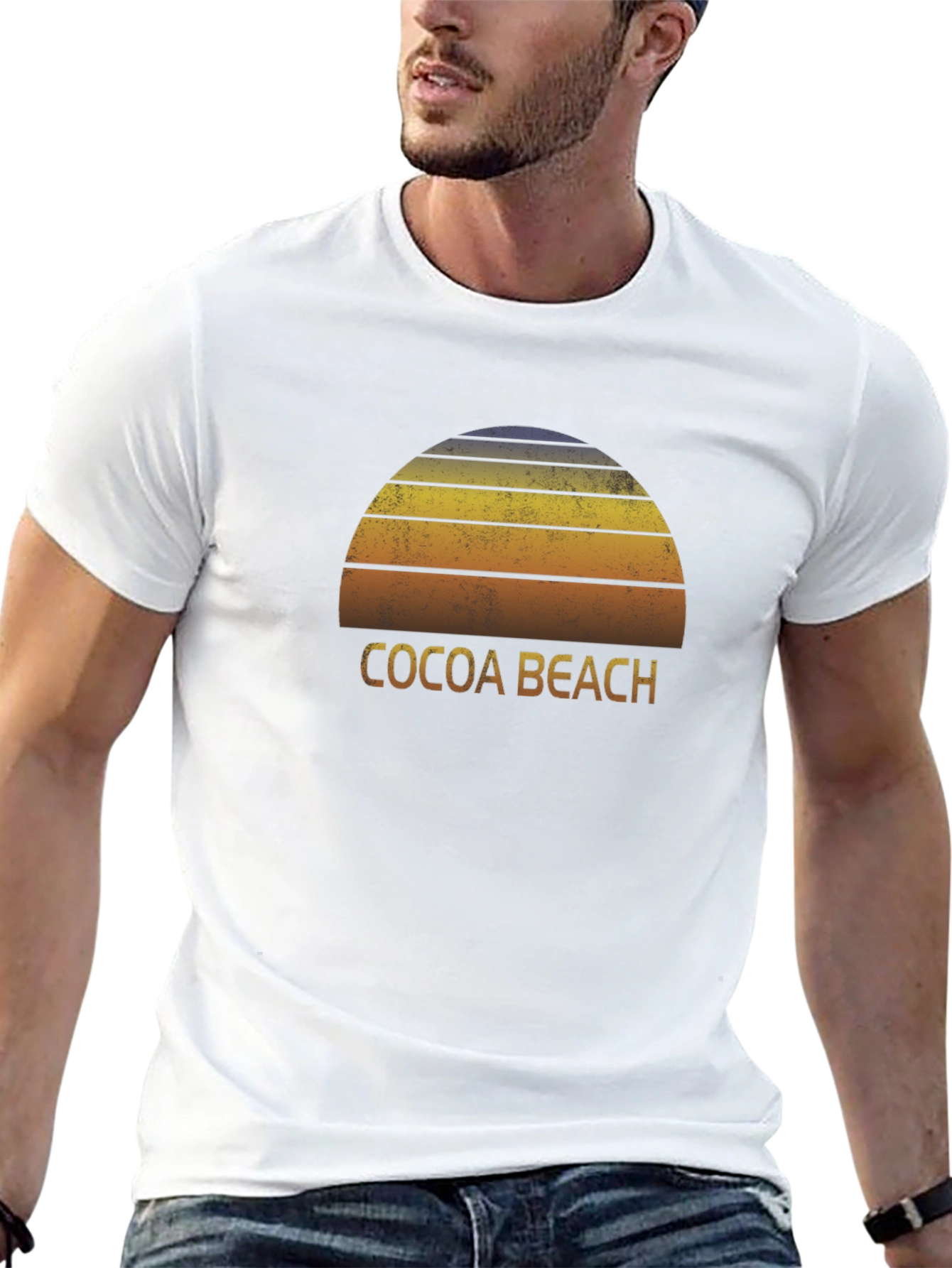 Cocoa Beach Retro Sunset Graphic Tee